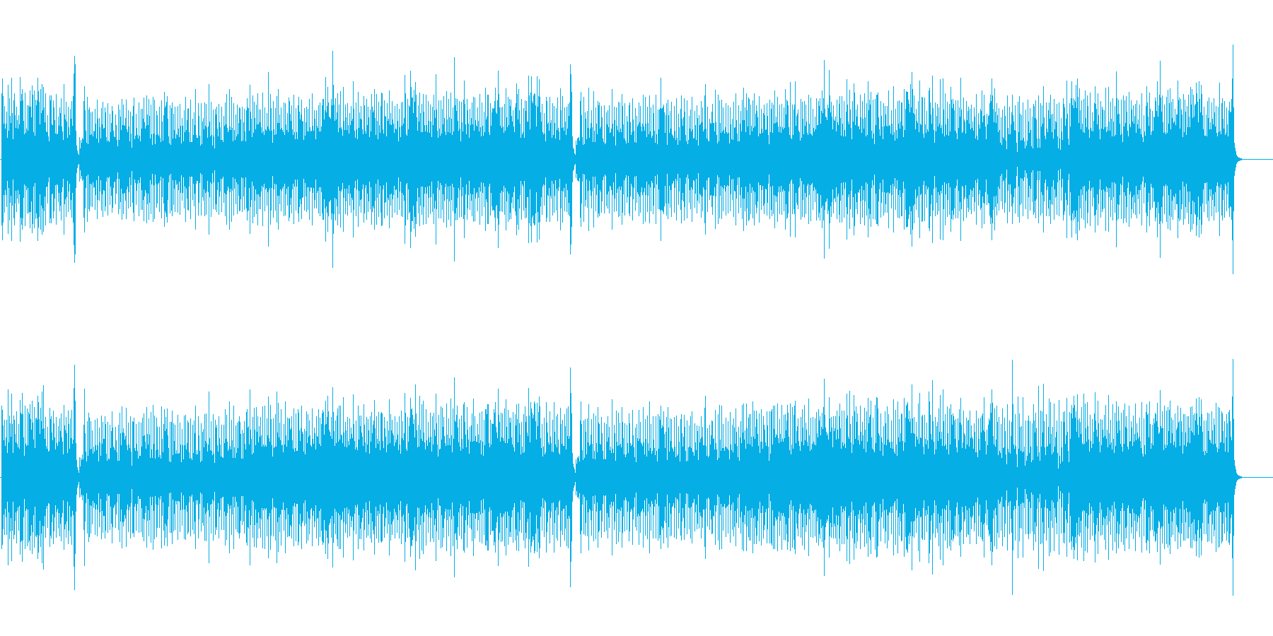 ポップで整合感のあるテーマ曲風の再生済みの波形
