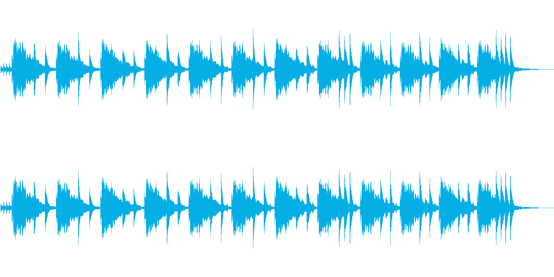 クイズの考え中(シンキングタイム)の曲の再生済みの波形