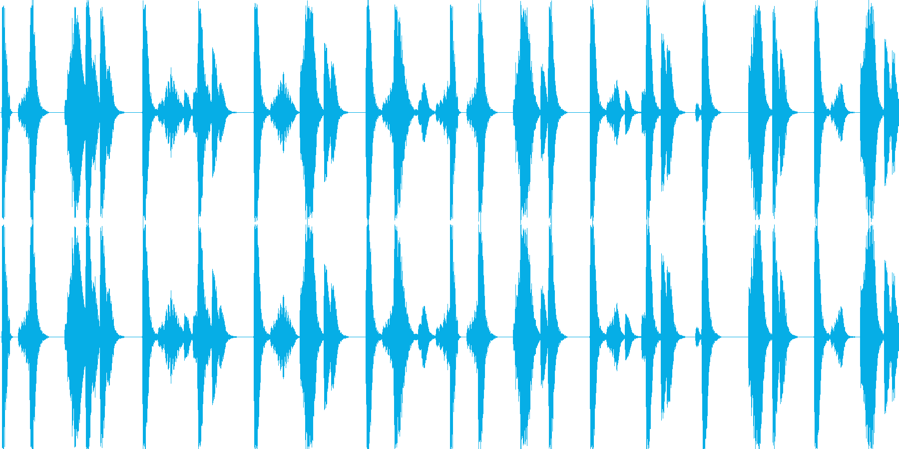 ドラムンベースを基本にした楽曲です。の再生済みの波形
