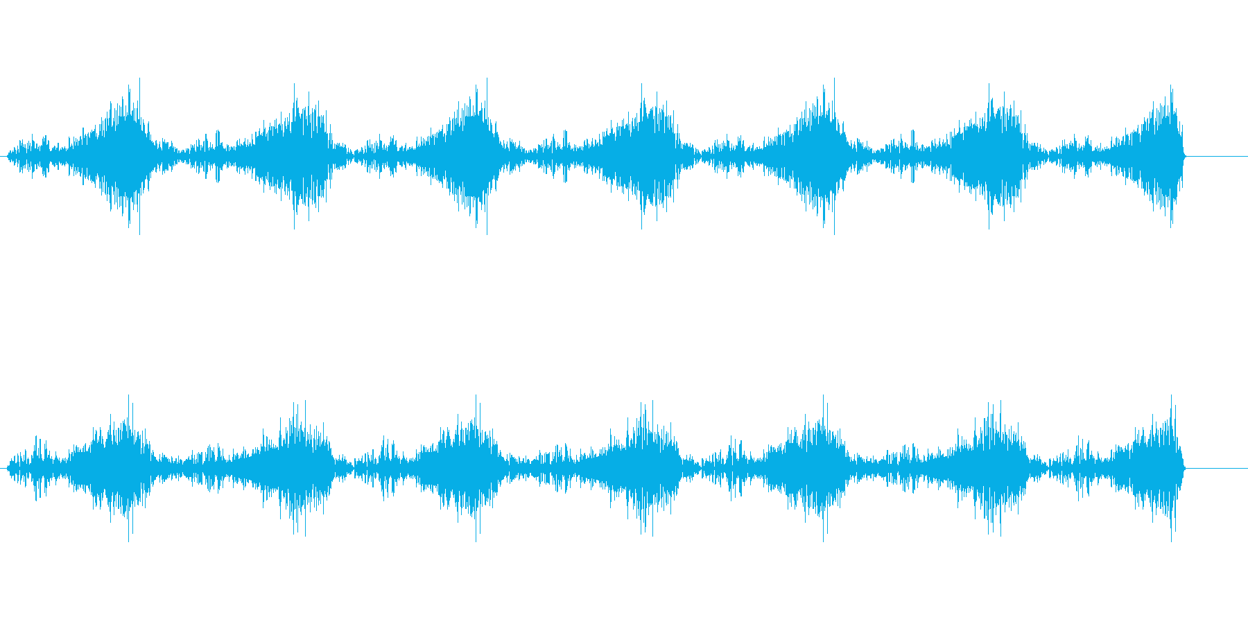 再生音量に注意が必要な、字を書く音。の再生済みの波形