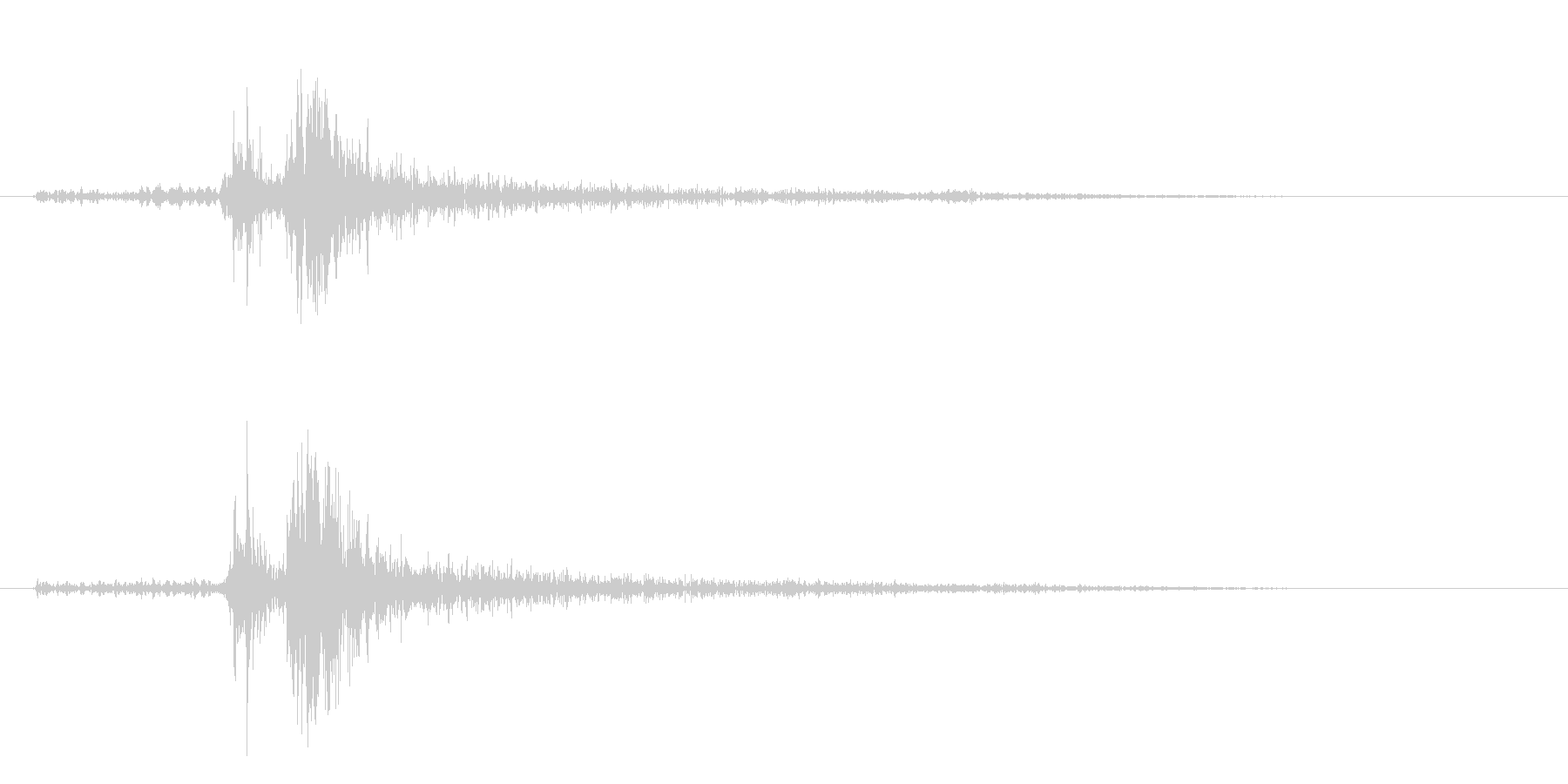 タン(的を射抜くような音)の未再生の波形