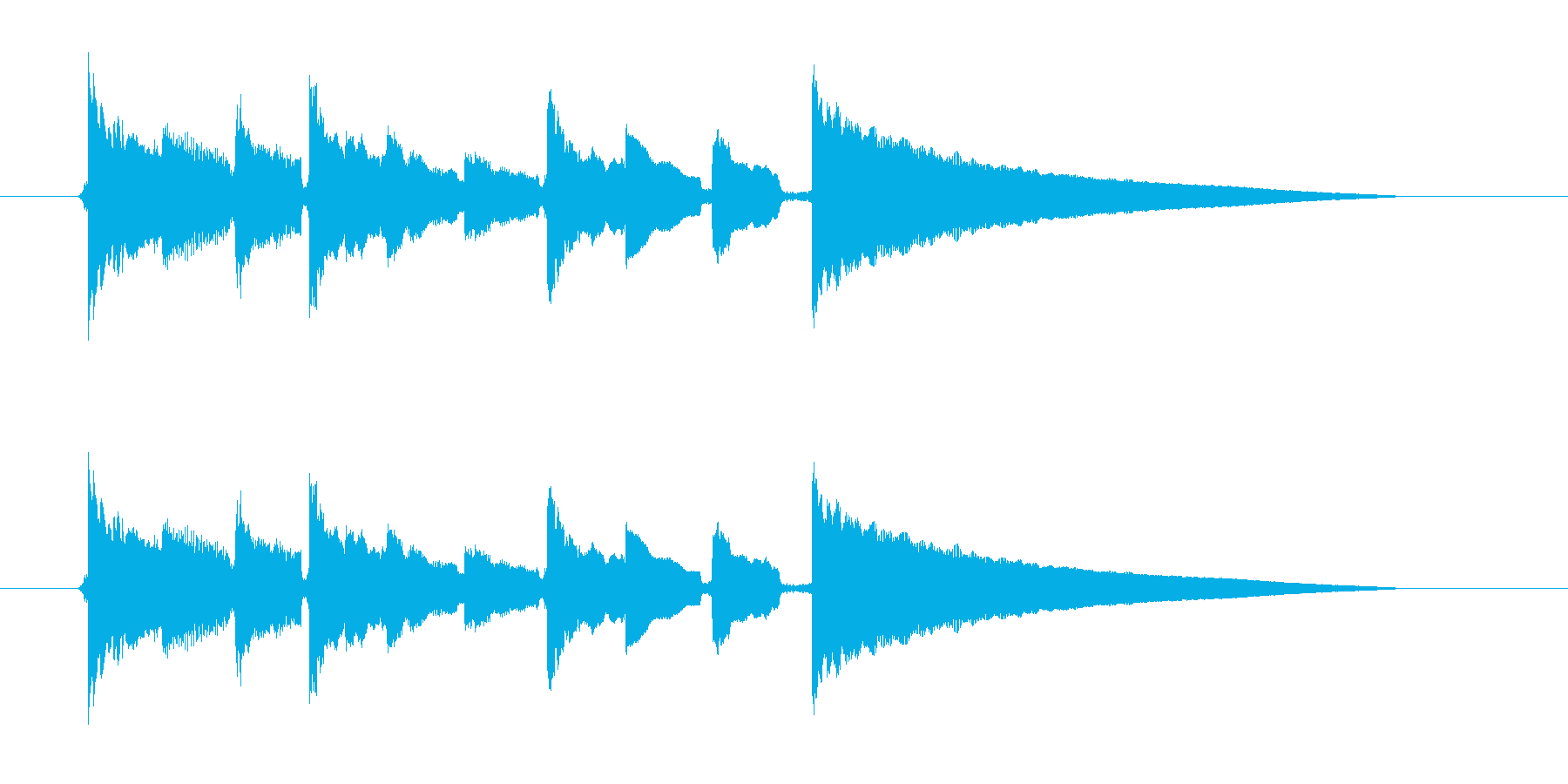 ゆっくりしたギター弦を弾くの音の再生済みの波形