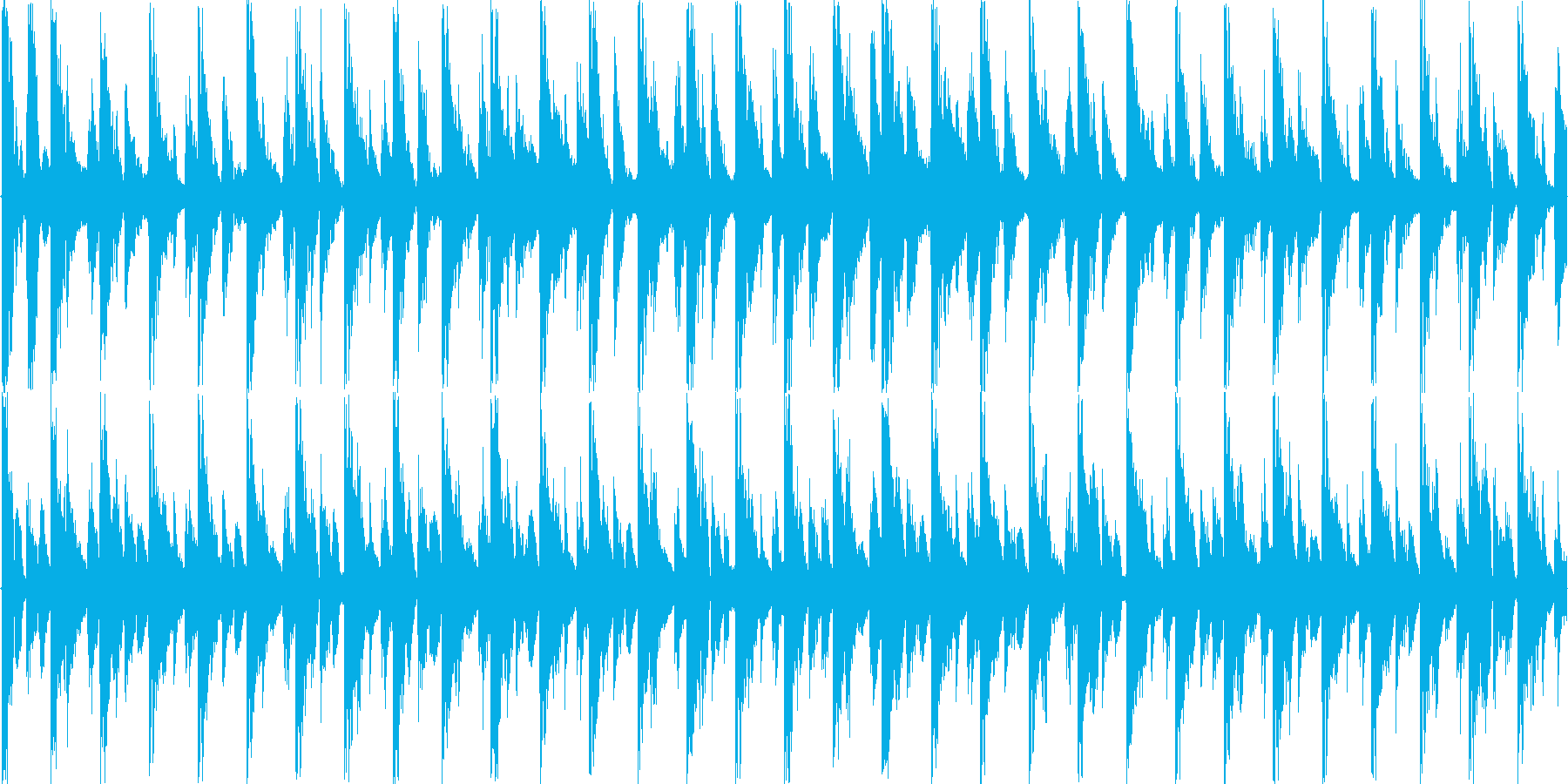 ハウス風のリズムを基調としたループ楽曲…の再生済みの波形