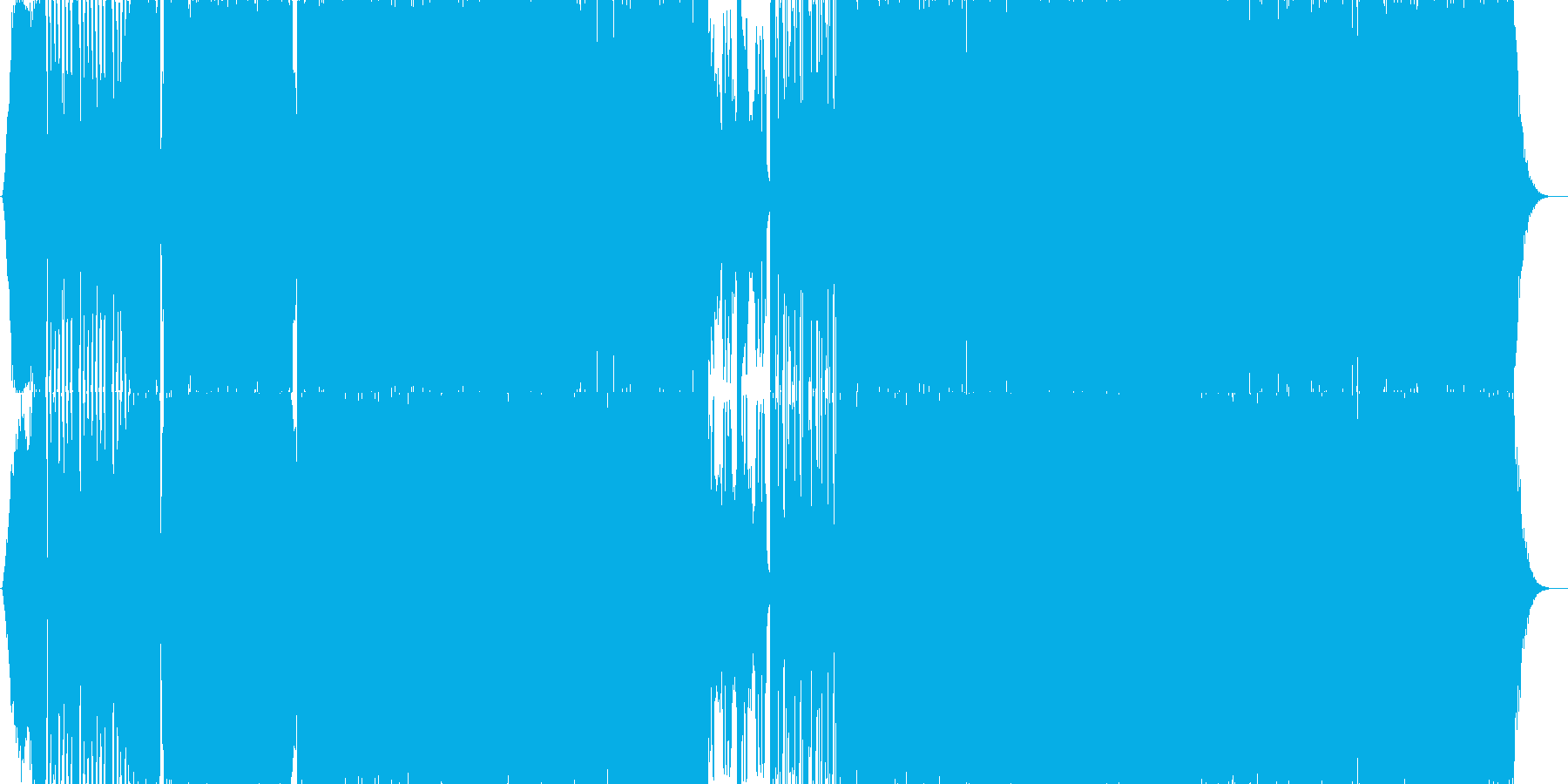 カオス感のあるEDM楽曲の再生済みの波形