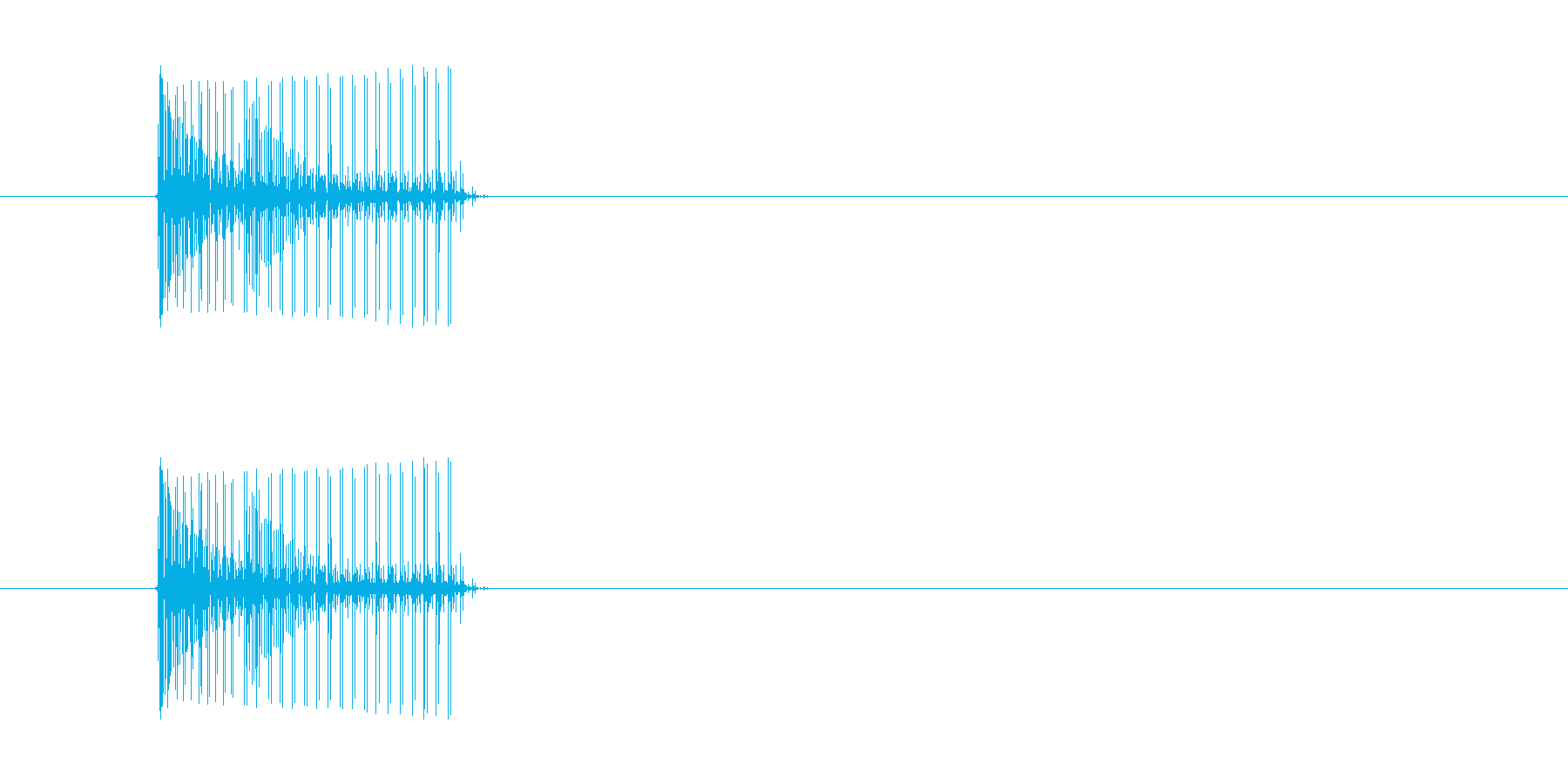 短いボタン音です。アラーム音など、警告…の再生済みの波形