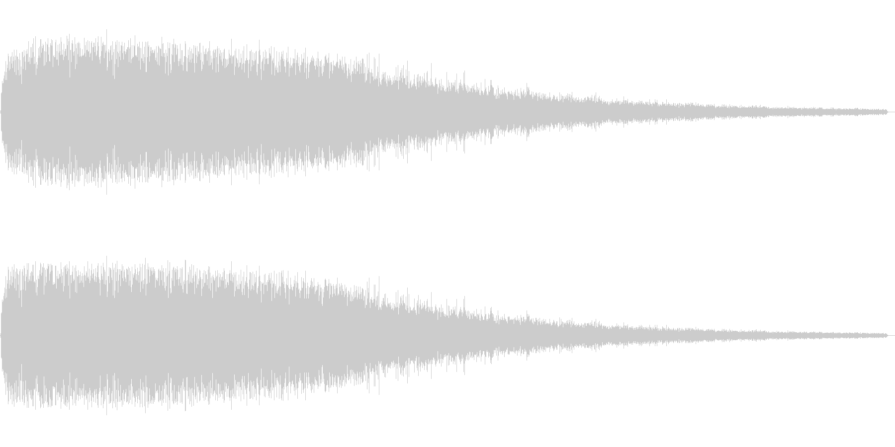 ザザザーと段々と小さくなるノイズ音の未再生の波形