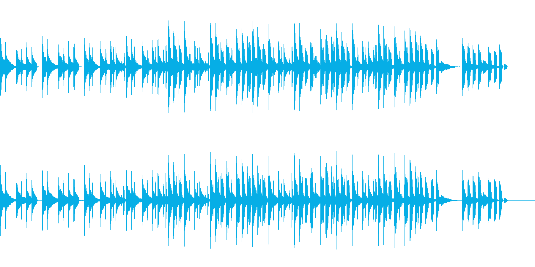ほのぼのとしたコミカルな曲の再生済みの波形