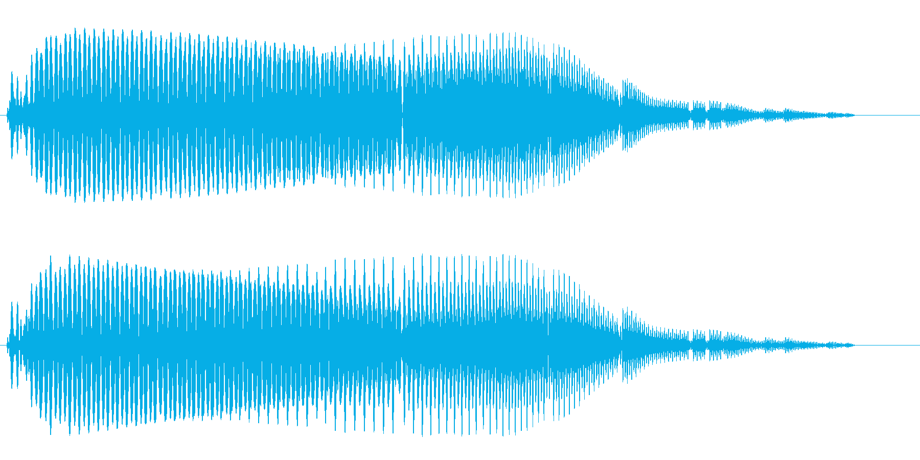 ブワ〜↑ン(やわらかく上がる音)の再生済みの波形