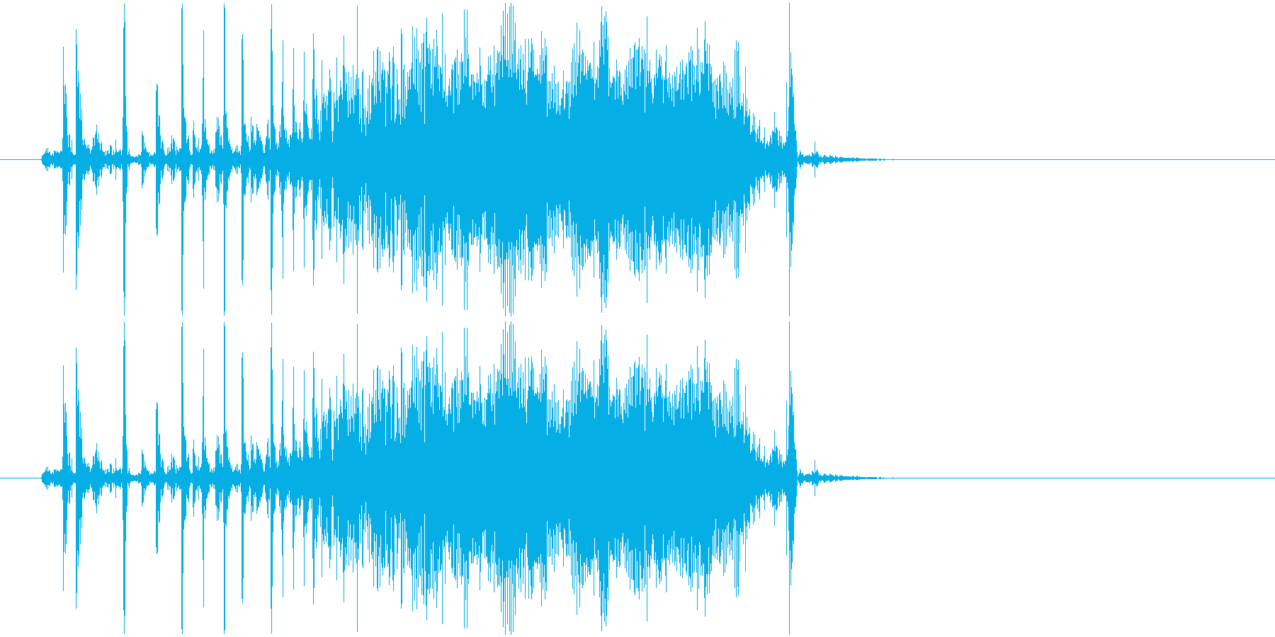 チャックの開け閉め音の再生済みの波形