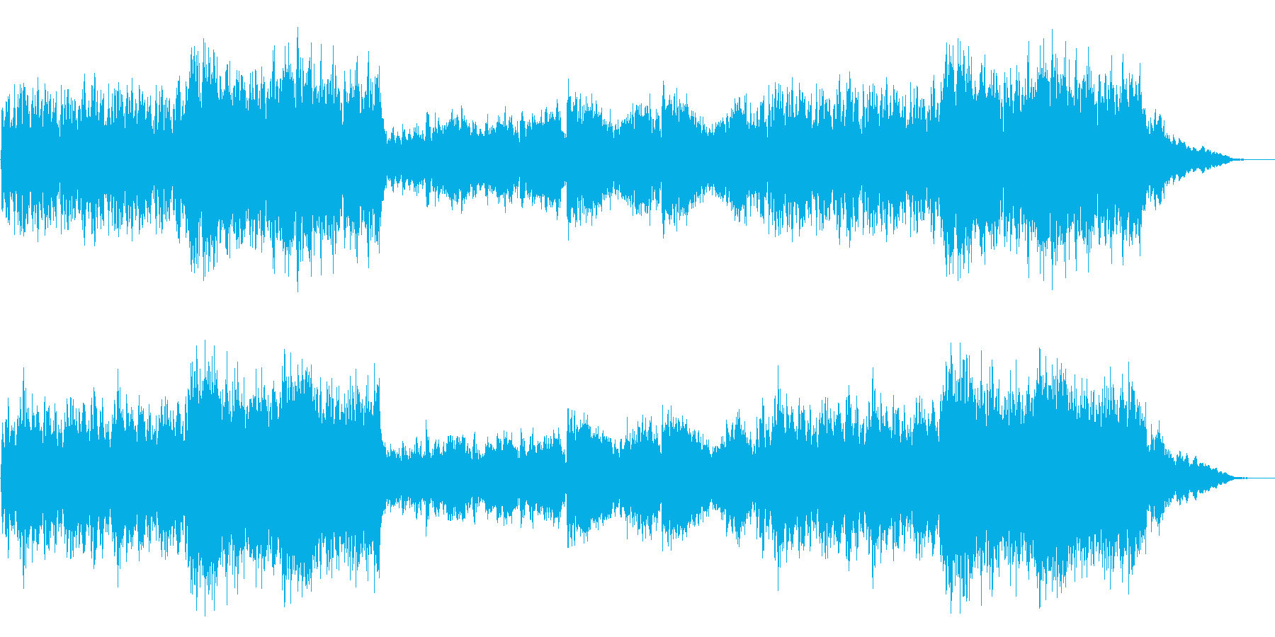 緊迫感のある怖い雰囲気のオーケストラ曲の再生済みの波形