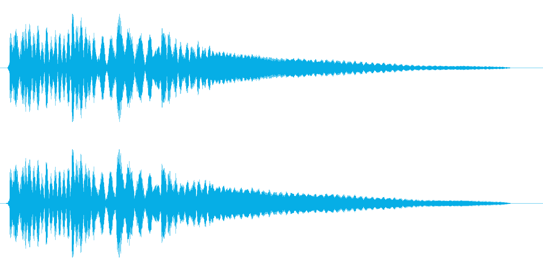 タラララーンというお知らせ音の再生済みの波形