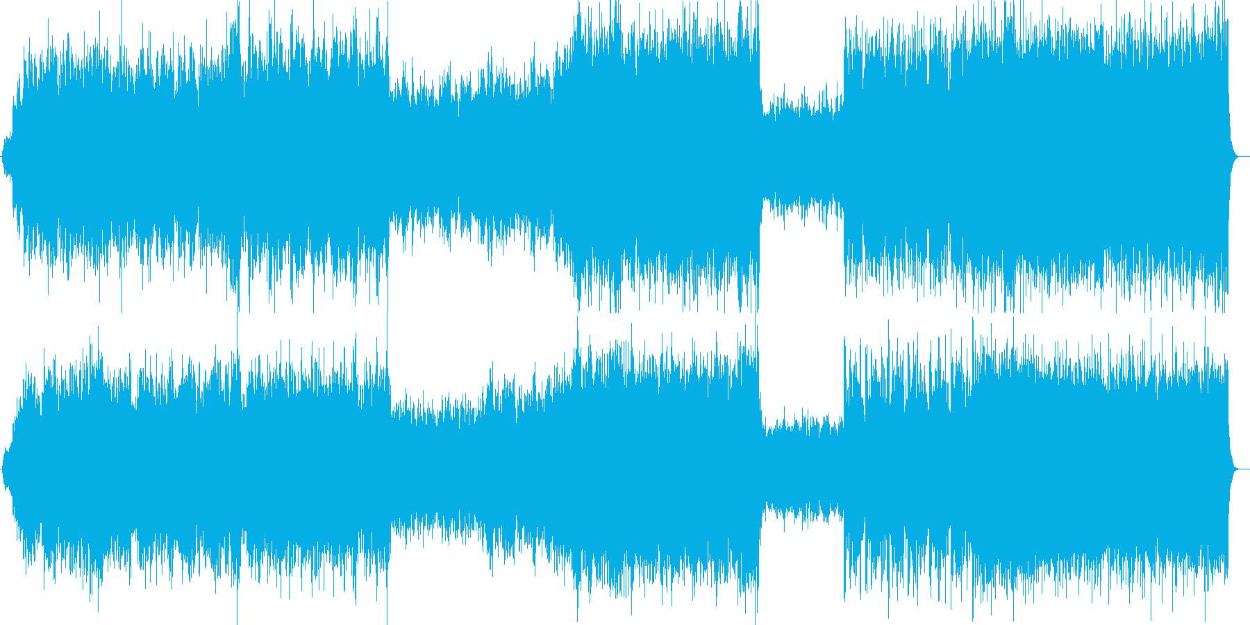 盛大なオープニングBGMシンセサイザー曲の再生済みの波形
