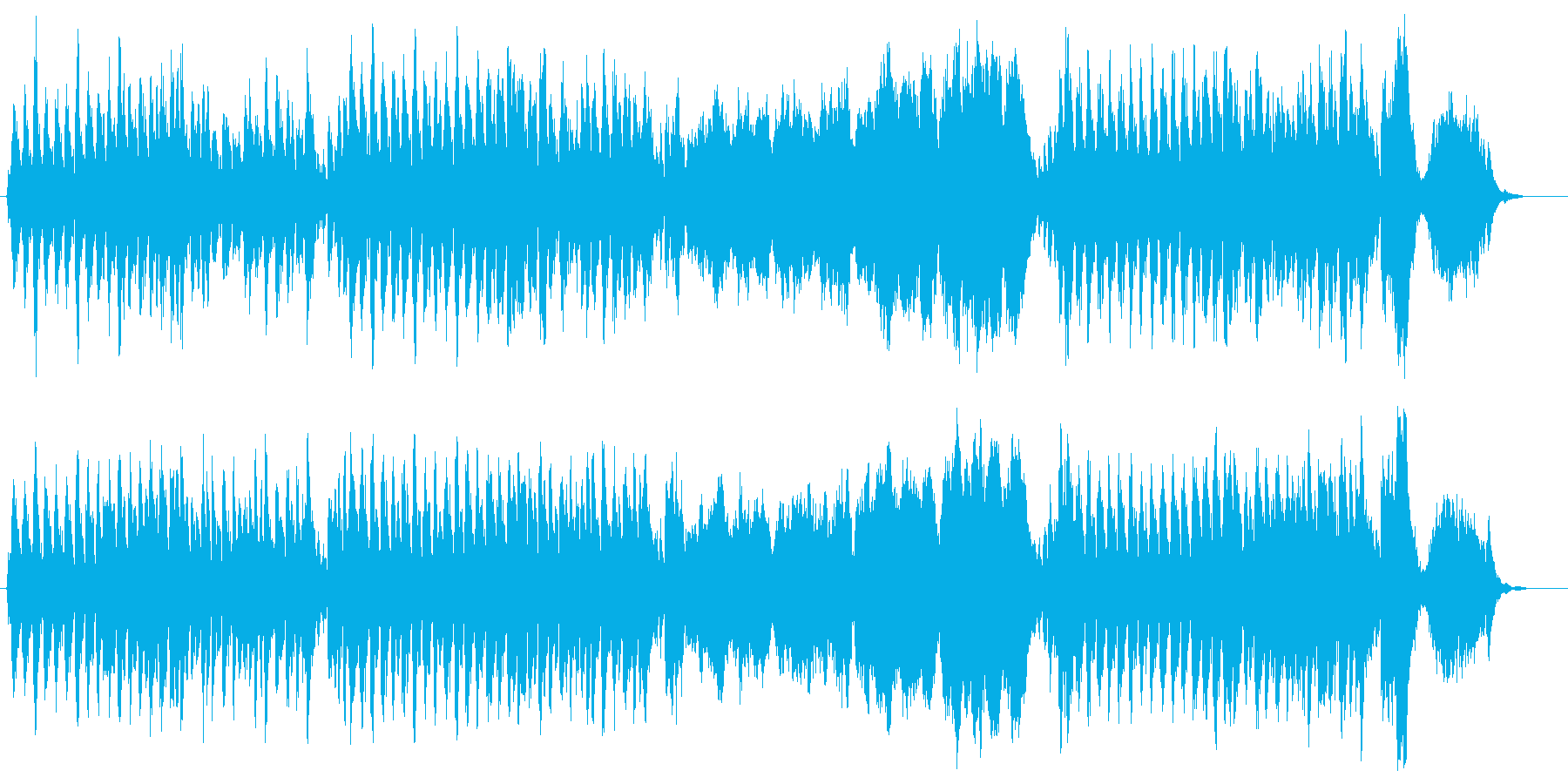 ほのぼの明るいオーケストラ曲の再生済みの波形