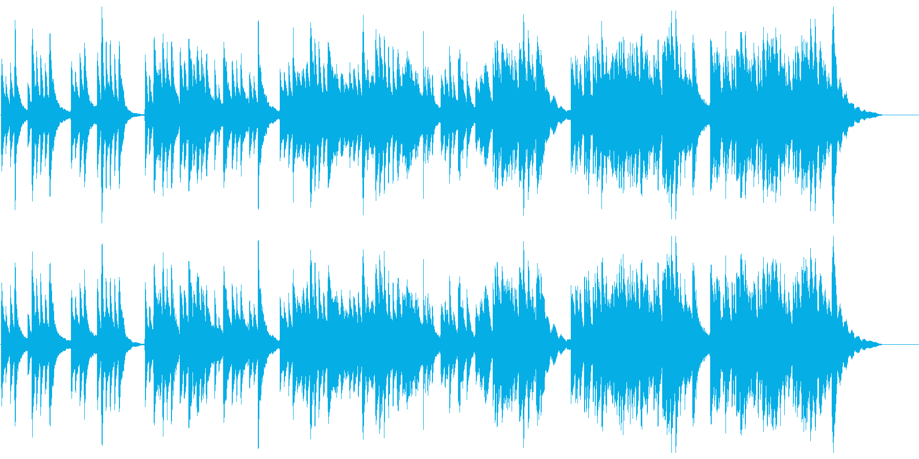 ゆったりとした、琴の和風曲の再生済みの波形