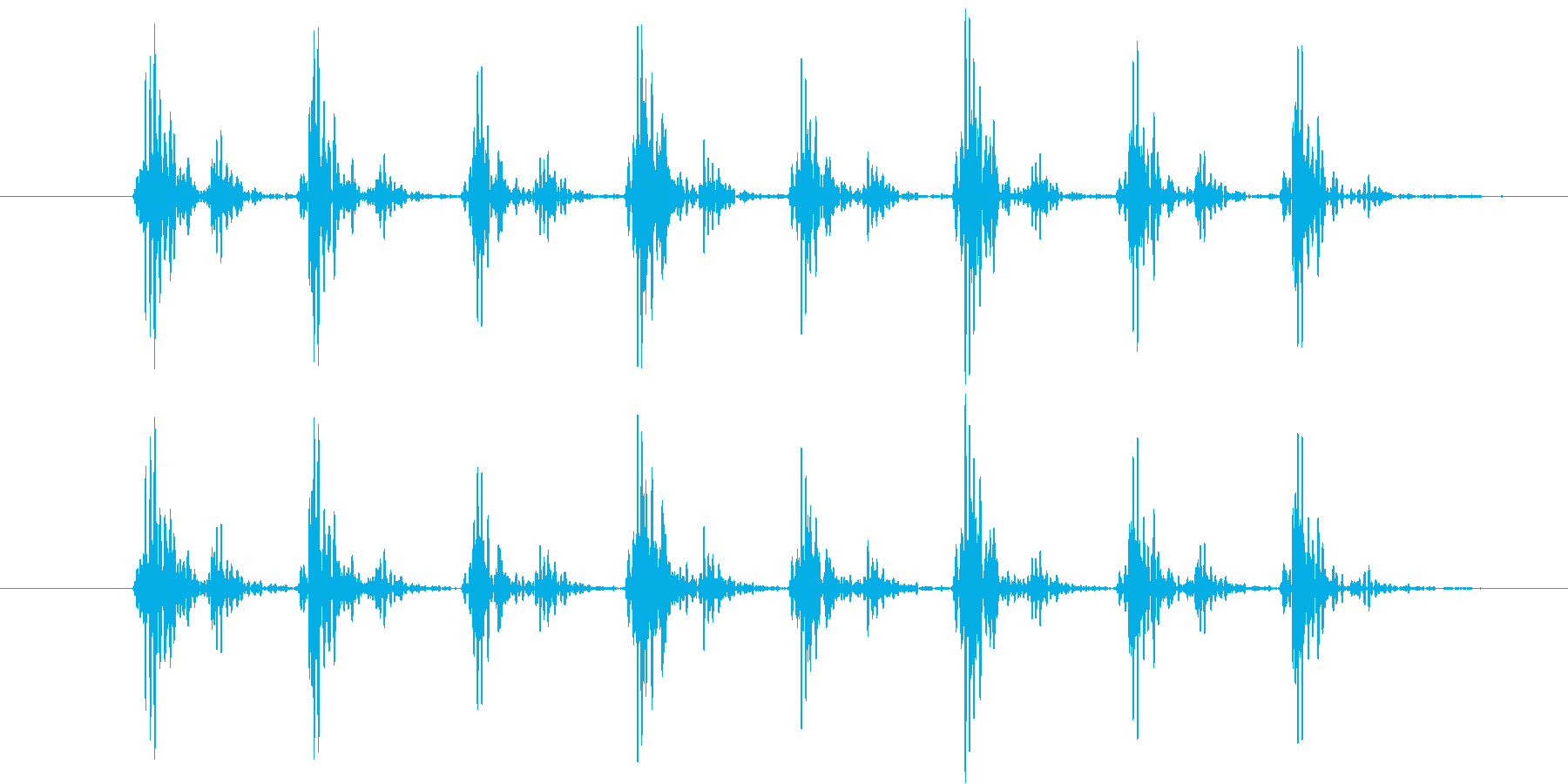 心拍音をイメージしたシンセ音(連発)の再生済みの波形