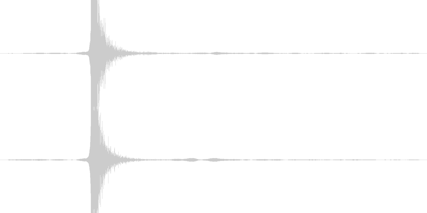 ガラステーブルにグラスを置く音の未再生の波形