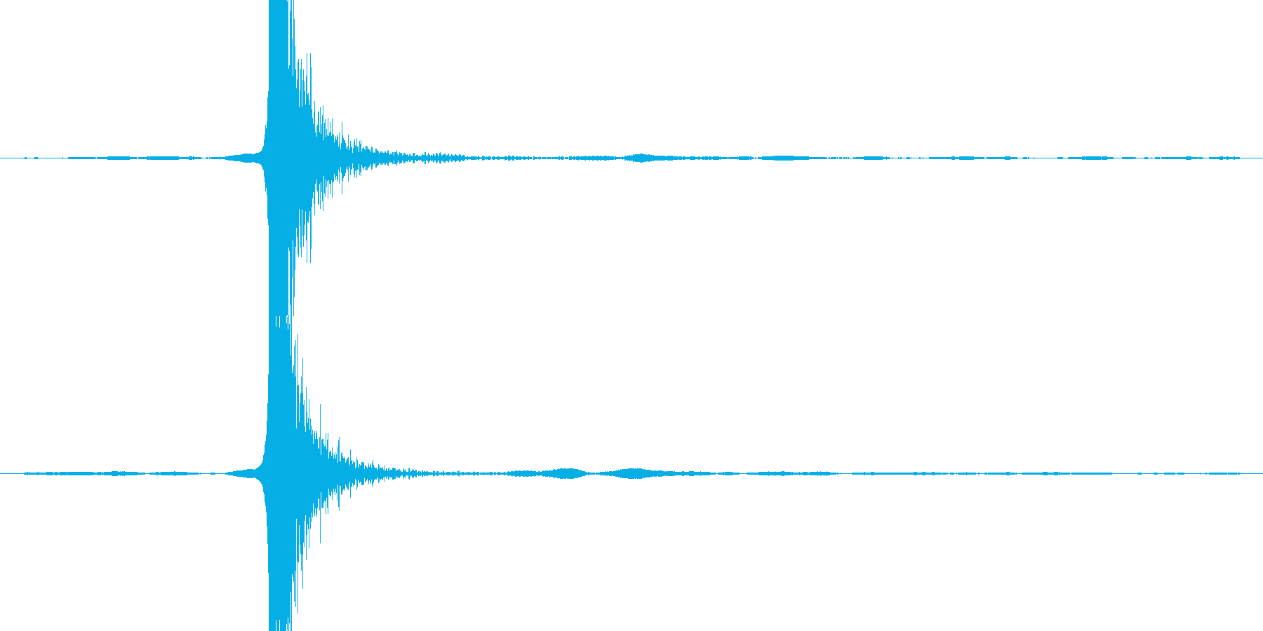 ガラステーブルにグラスを置く音の再生済みの波形