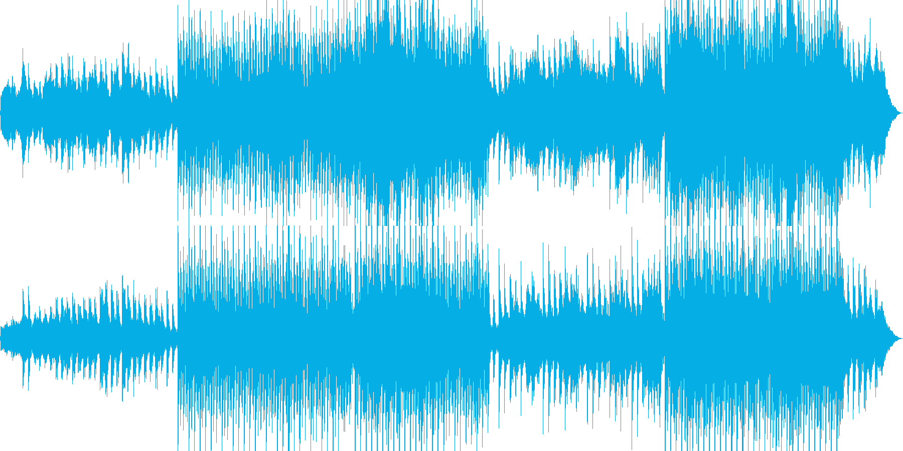 徐々に盛り上がっていく感じですの再生済みの波形