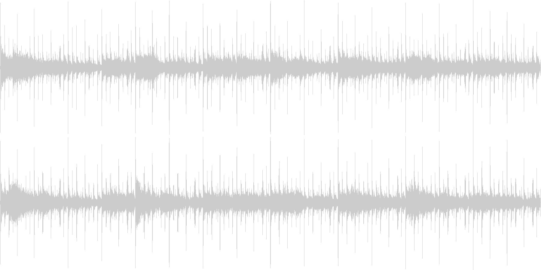 細かく刻まれたリズムをもとにした楽曲で…の未再生の波形