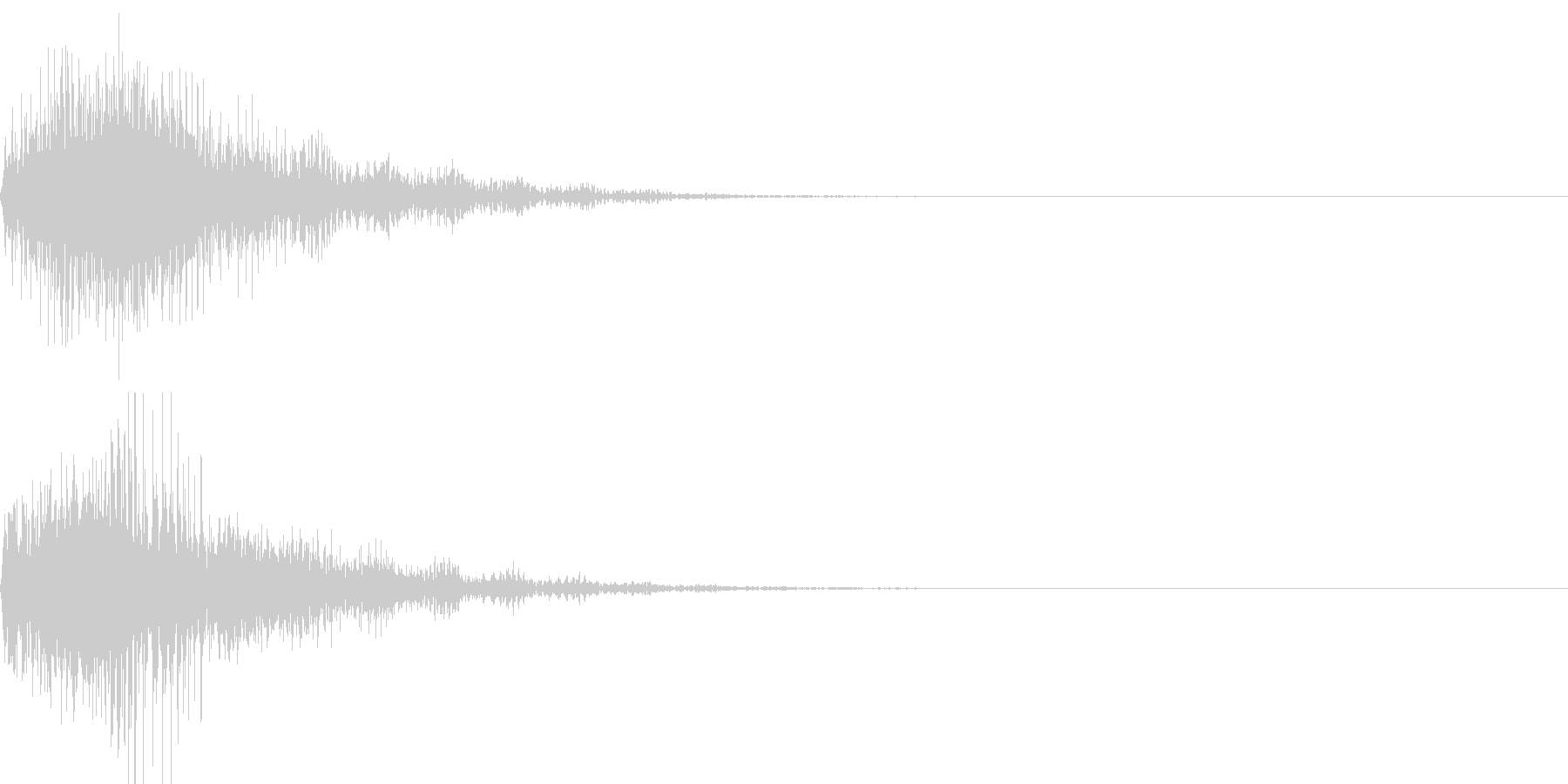 柔らかく弾力性のある物を叩いた音の未再生の波形