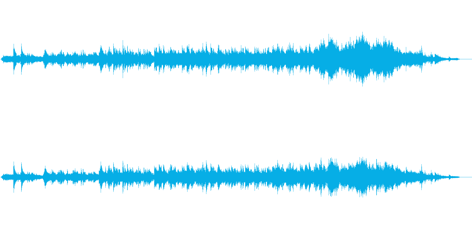 弦とピアノの重厚な響きの再生済みの波形