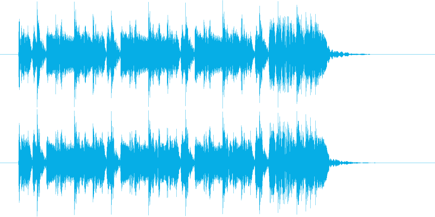 かわいらしくスピーディーな曲の再生済みの波形