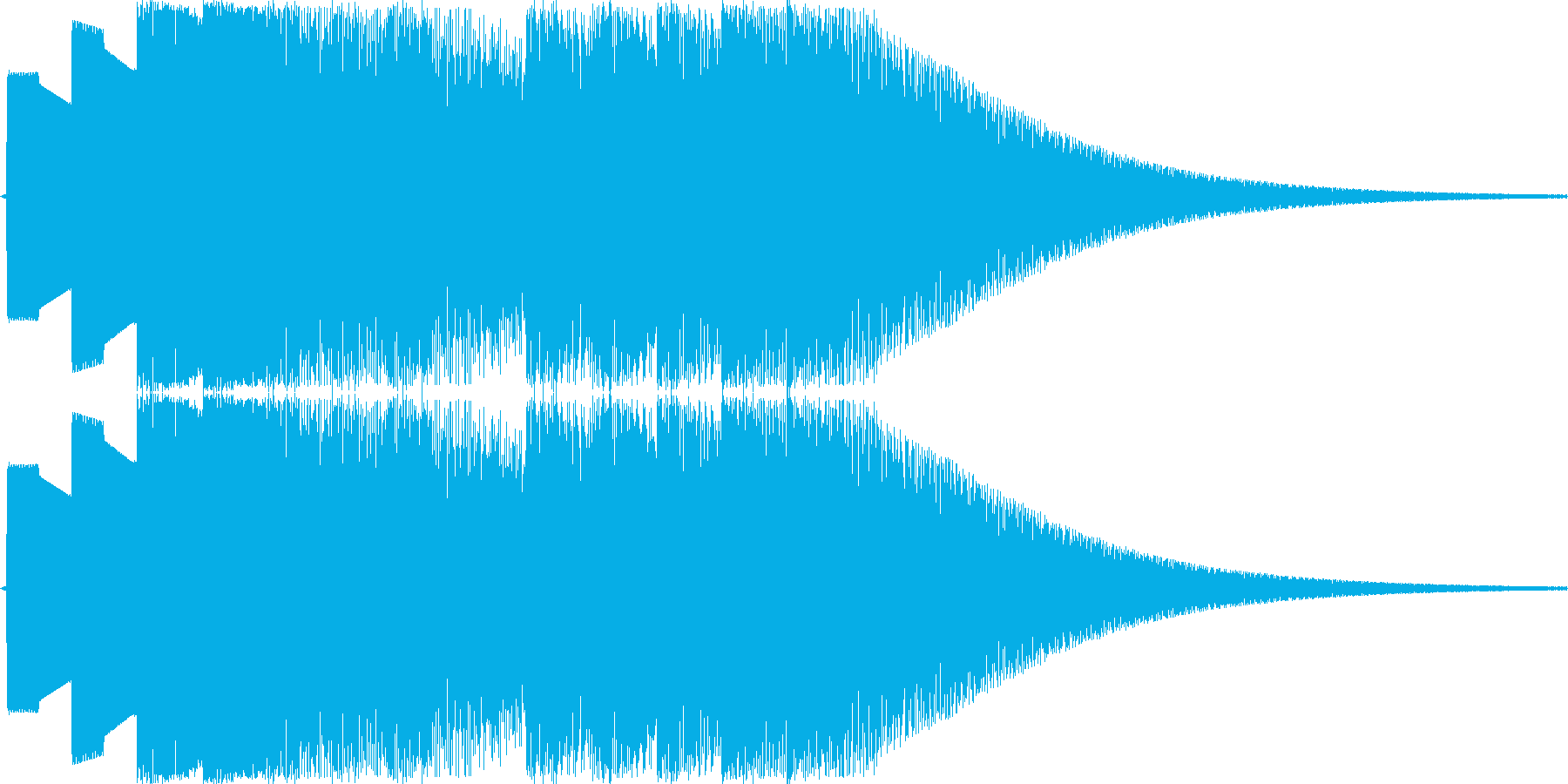 機械音のチャイムのジングルですの再生済みの波形