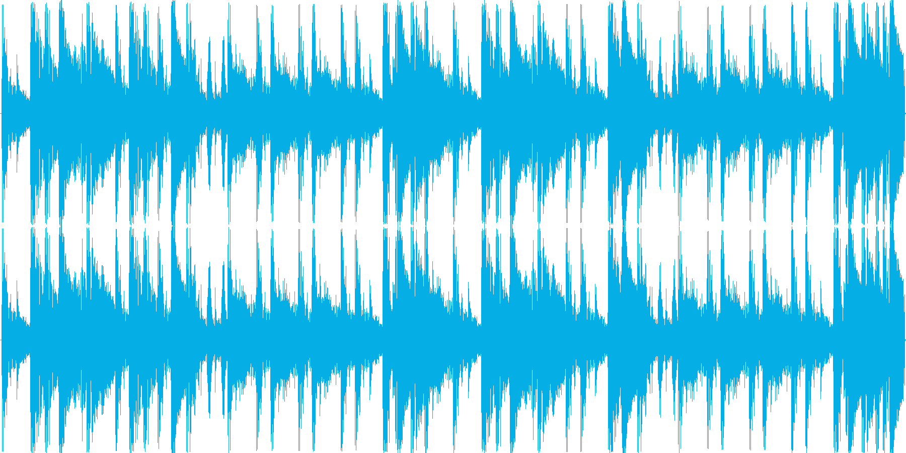 ドラムンベースを基本にした楽曲です。の再生済みの波形