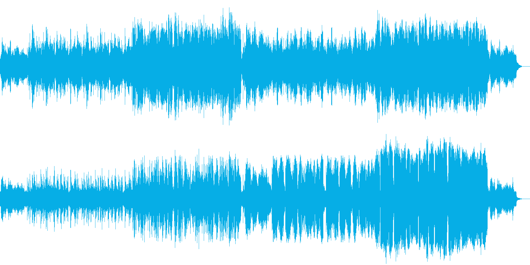 ピアノ中心の演歌風で哀愁感ある旋律の楽曲の再生済みの波形