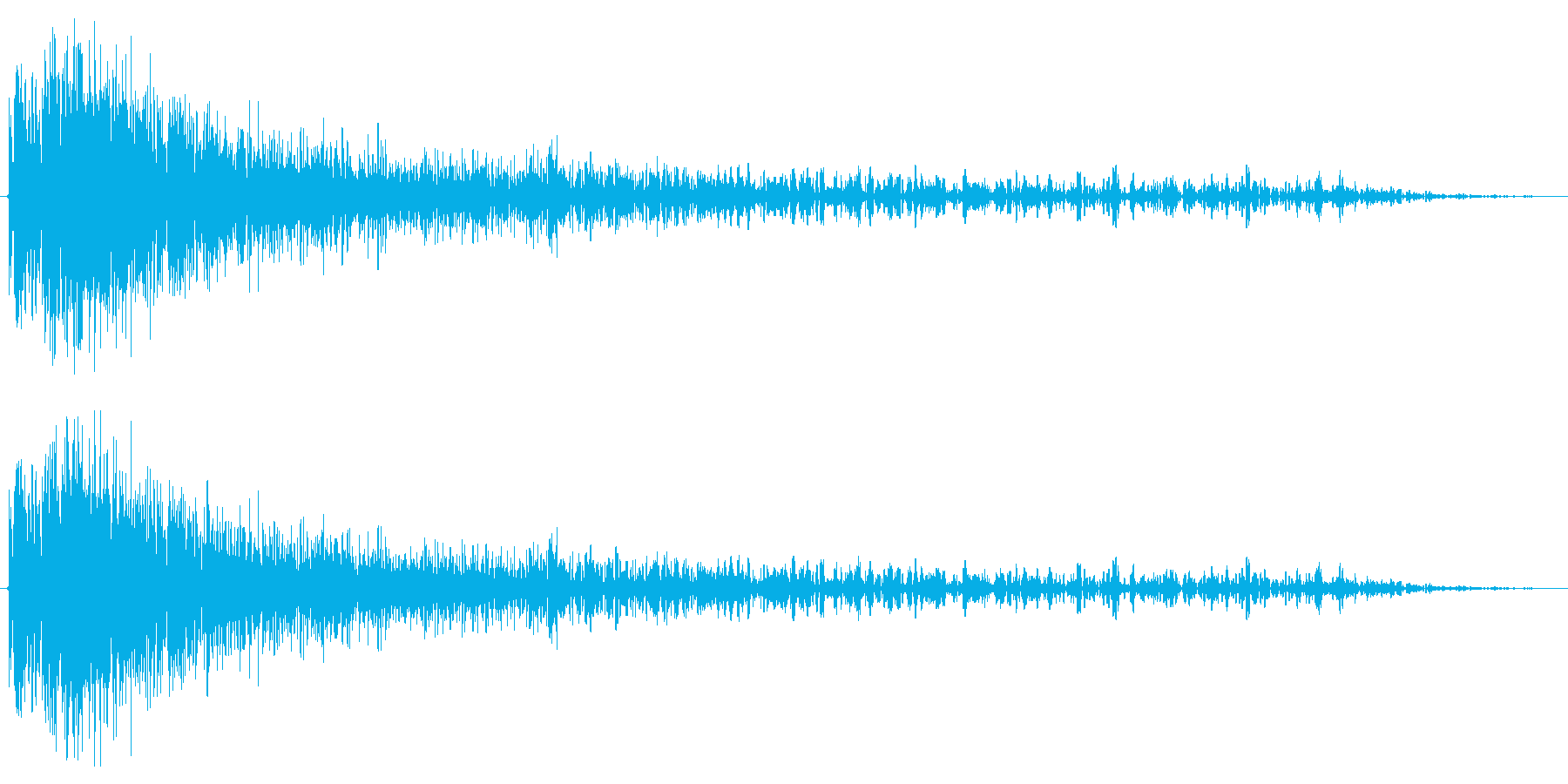 爆発音1発の再生済みの波形