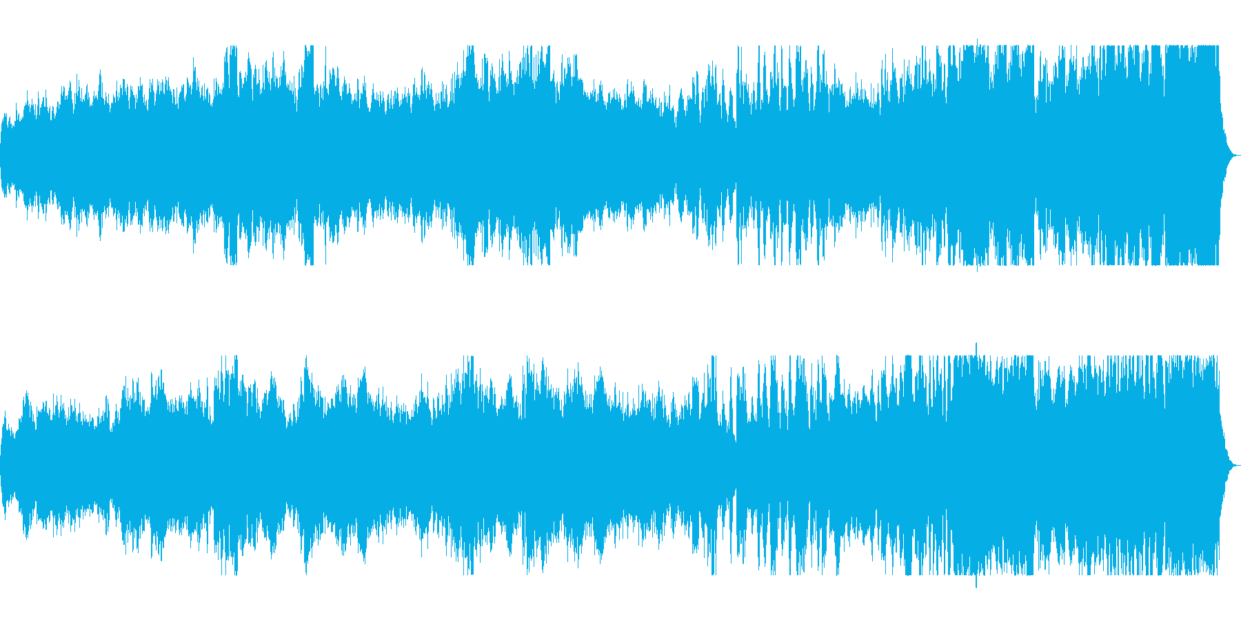 ピアノメインの広がりあるオーケストラの曲の再生済みの波形