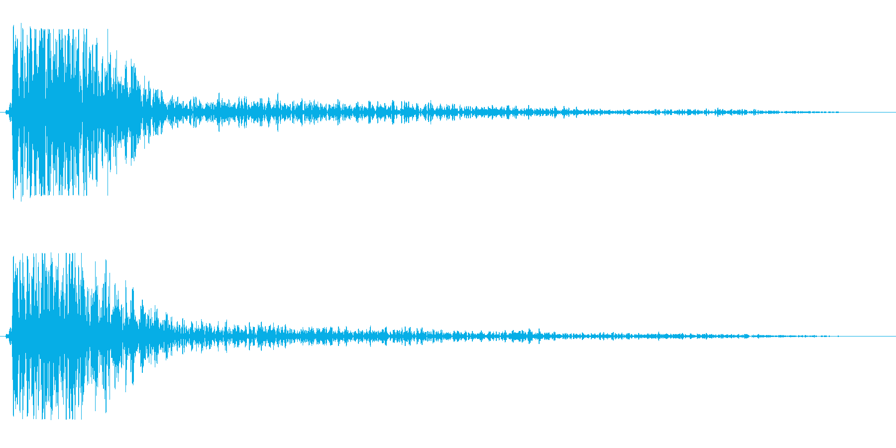ドゥオーン(低音の打撃音と反響音)の再生済みの波形