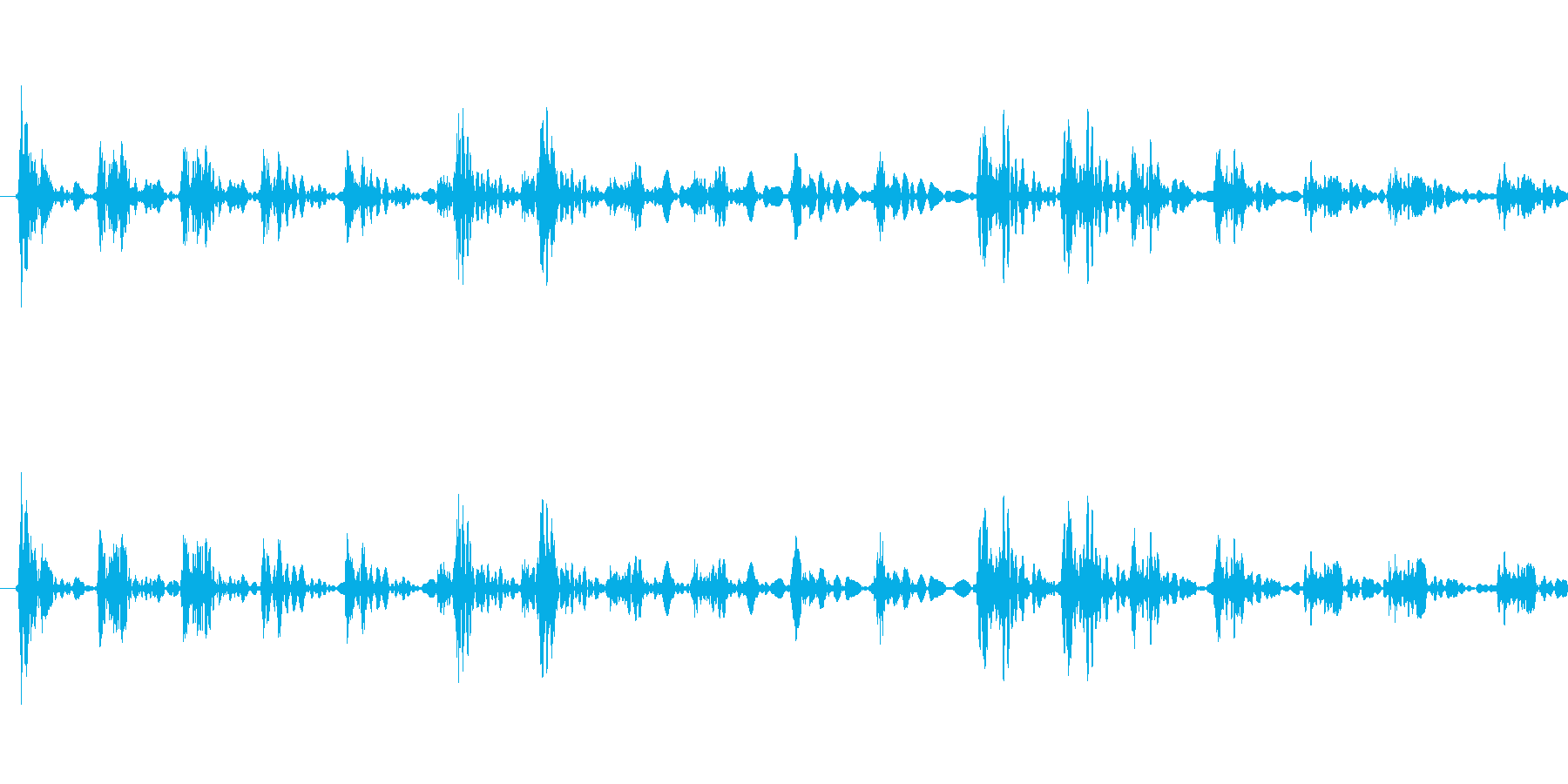 恐怖シリーズ12.家の階段を駆け下りる音の再生済みの波形
