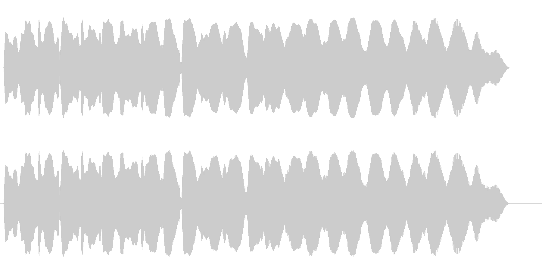 かすれたような余韻の落下音の未再生の波形