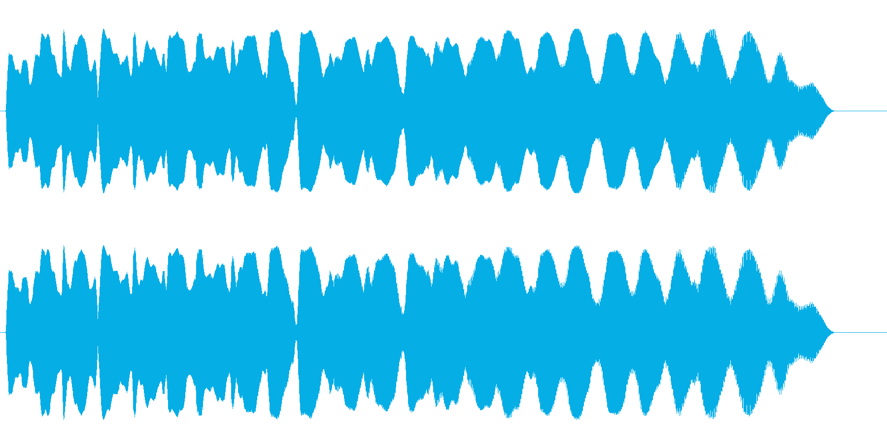 かすれたような余韻の落下音の再生済みの波形