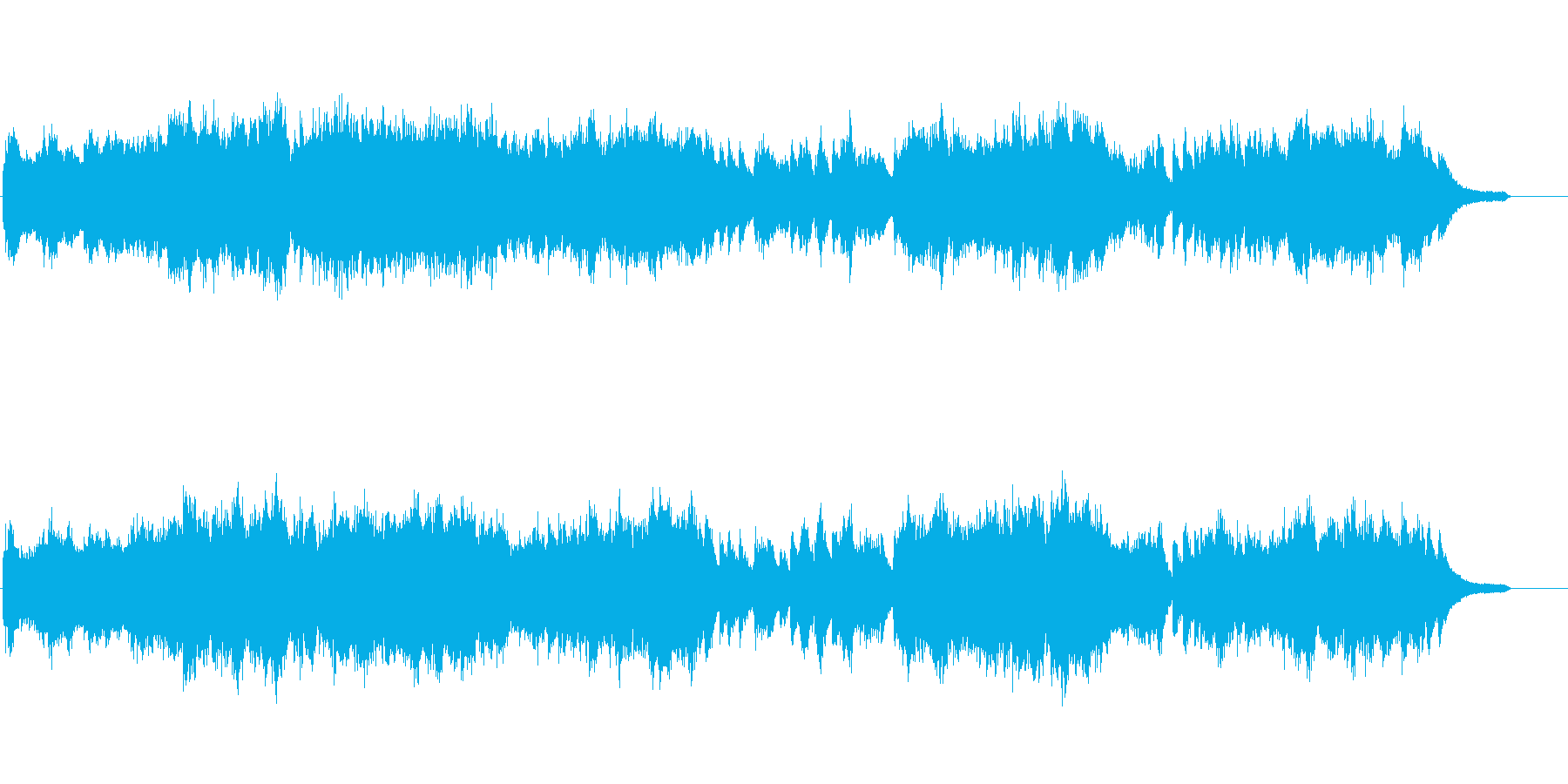 激しく情熱的な現代的なピアノ楽曲の再生済みの波形