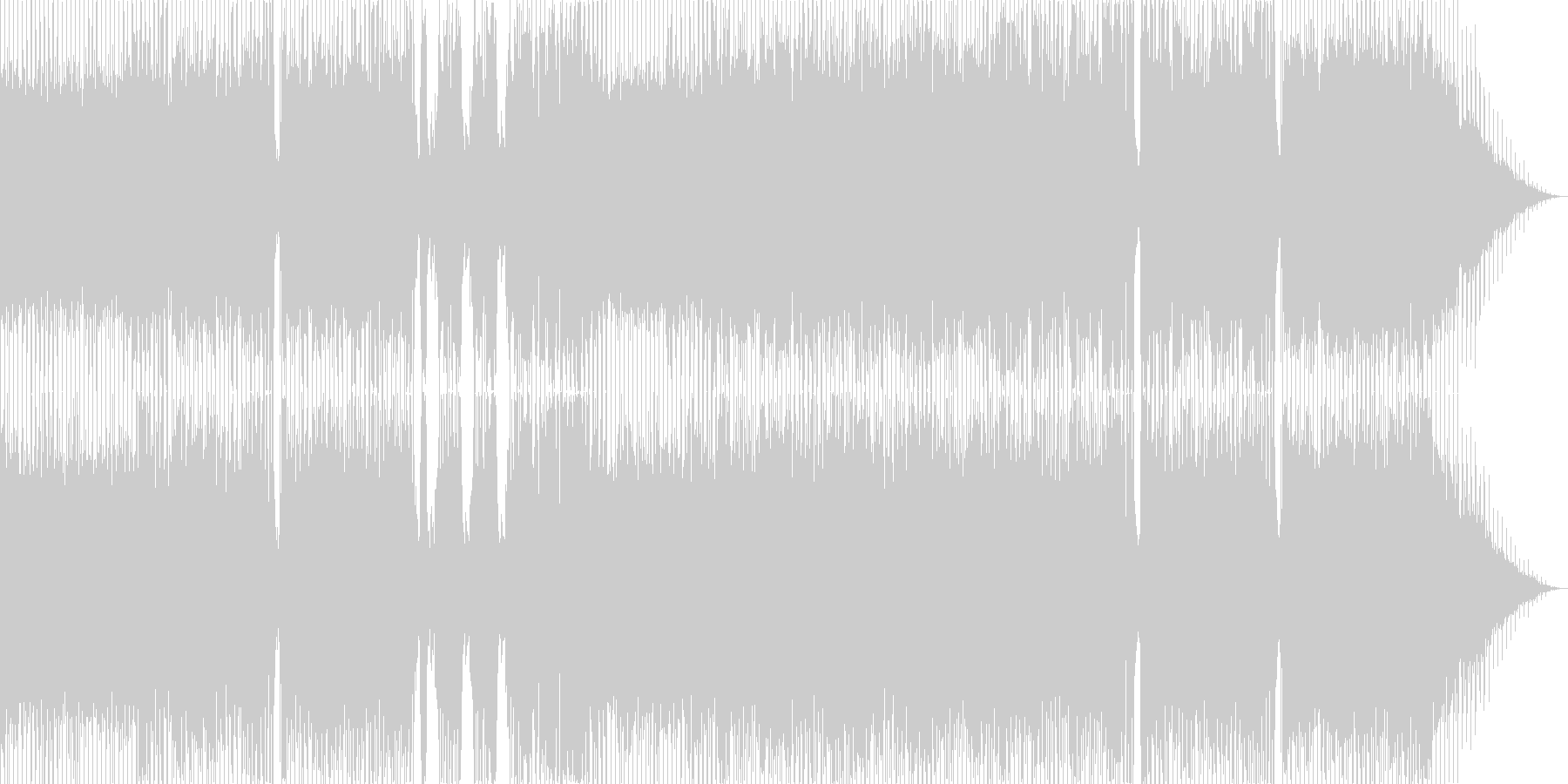 軽い4つうちリズムで心が弾む曲の未再生の波形