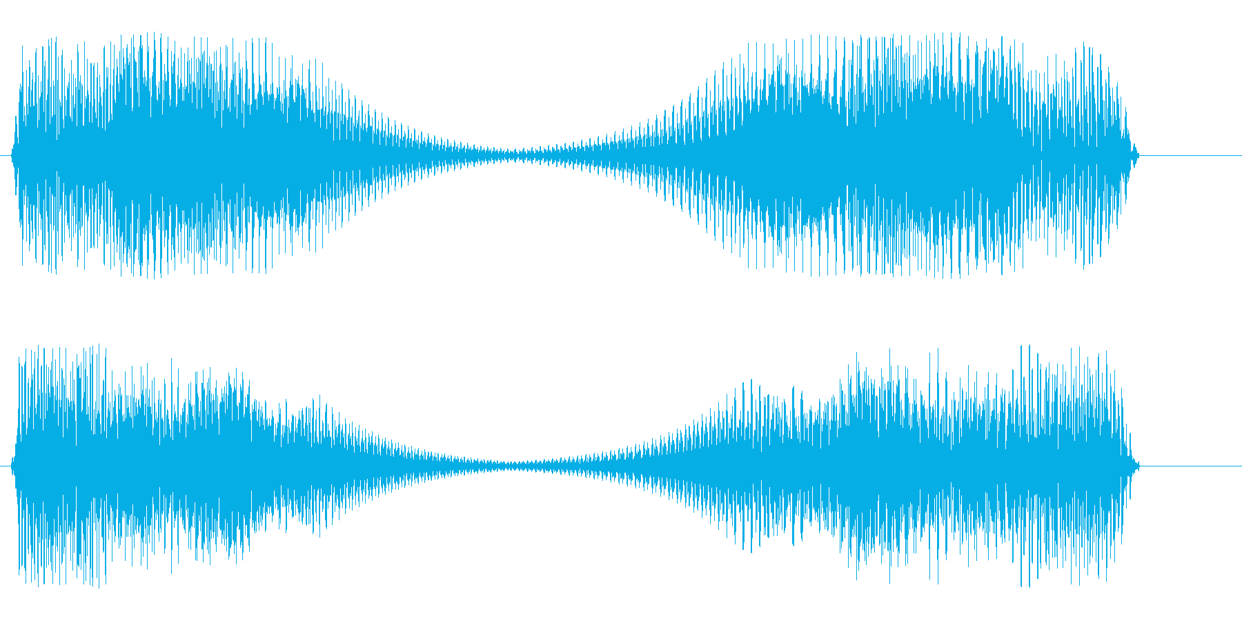 強く響くロボットの音の再生済みの波形