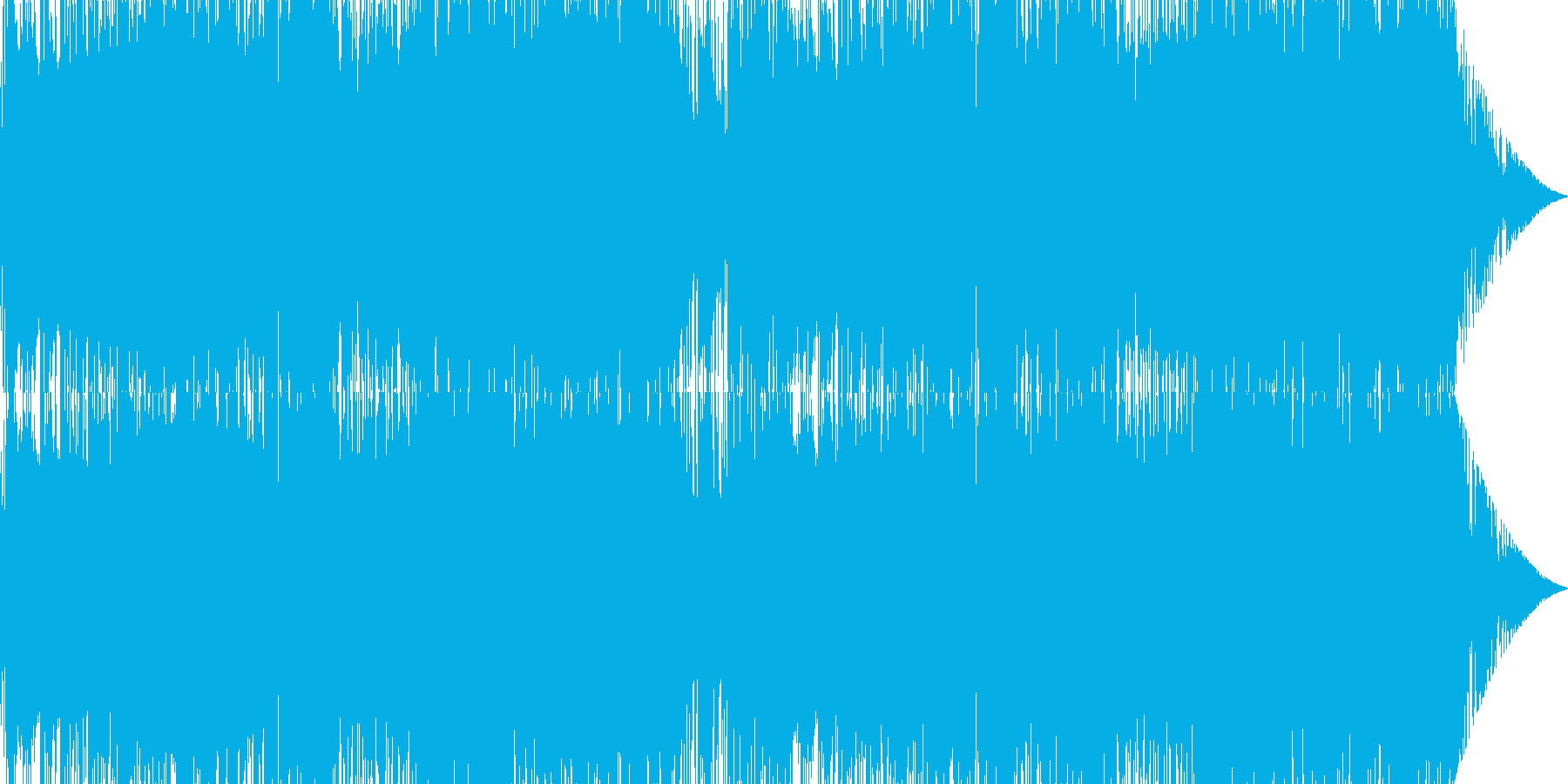 メタルっぽい勇壮な曲の再生済みの波形