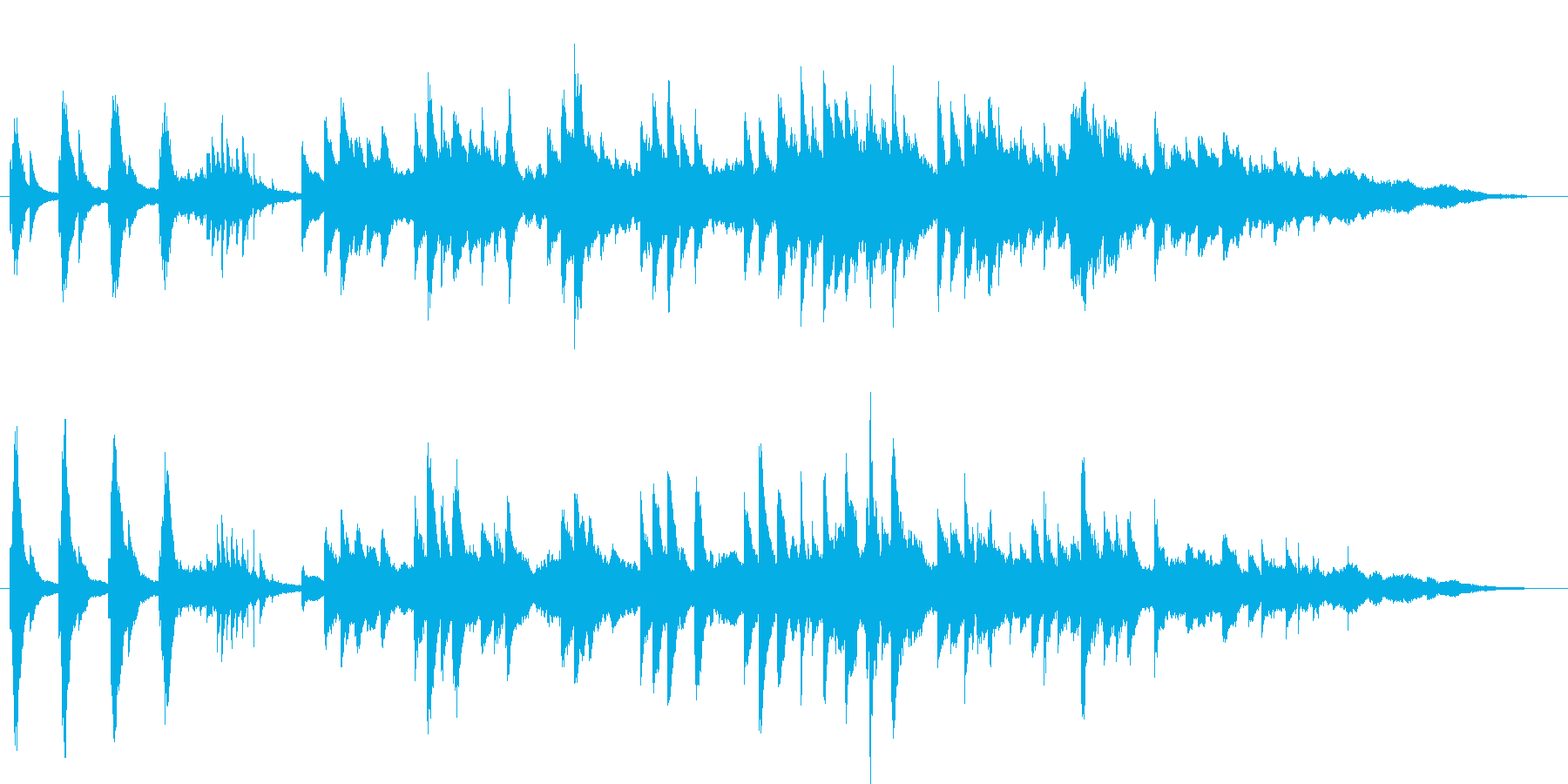 ピアノをメインにした楽曲の再生済みの波形