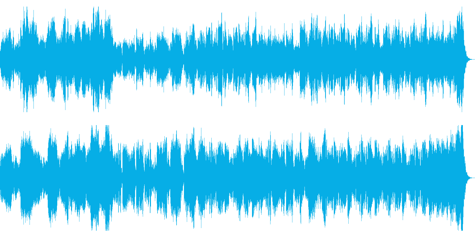 ホラー向け 悲しいピアノとオーケストラ曲の再生済みの波形