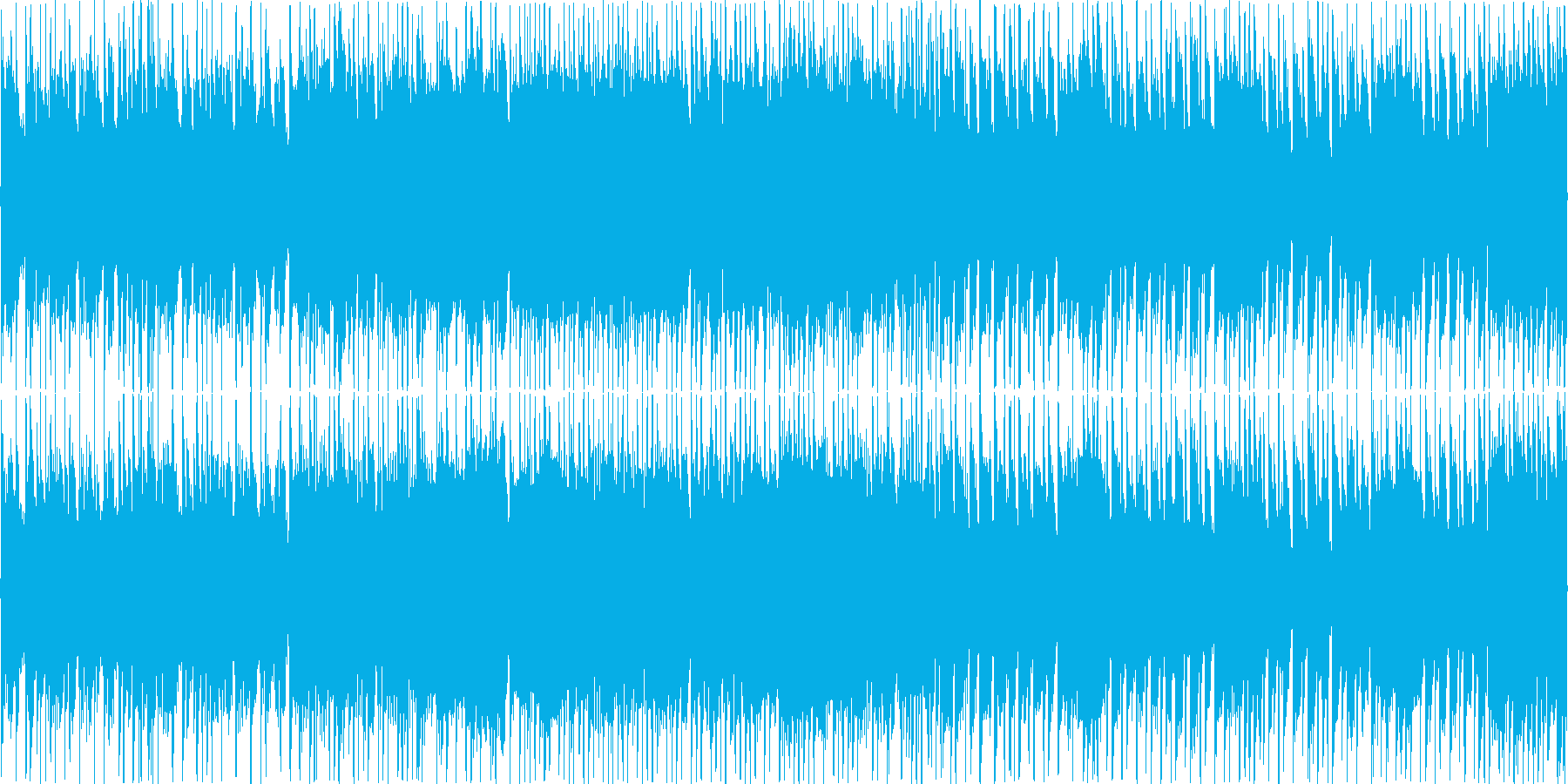 ギターと電子音の混じったロックサウンドの再生済みの波形