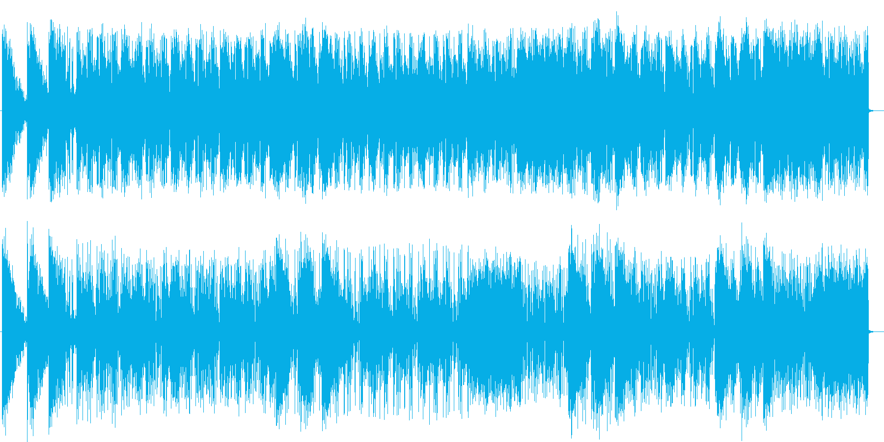 ギターと人工的なキック音がかっこいい楽曲の再生済みの波形