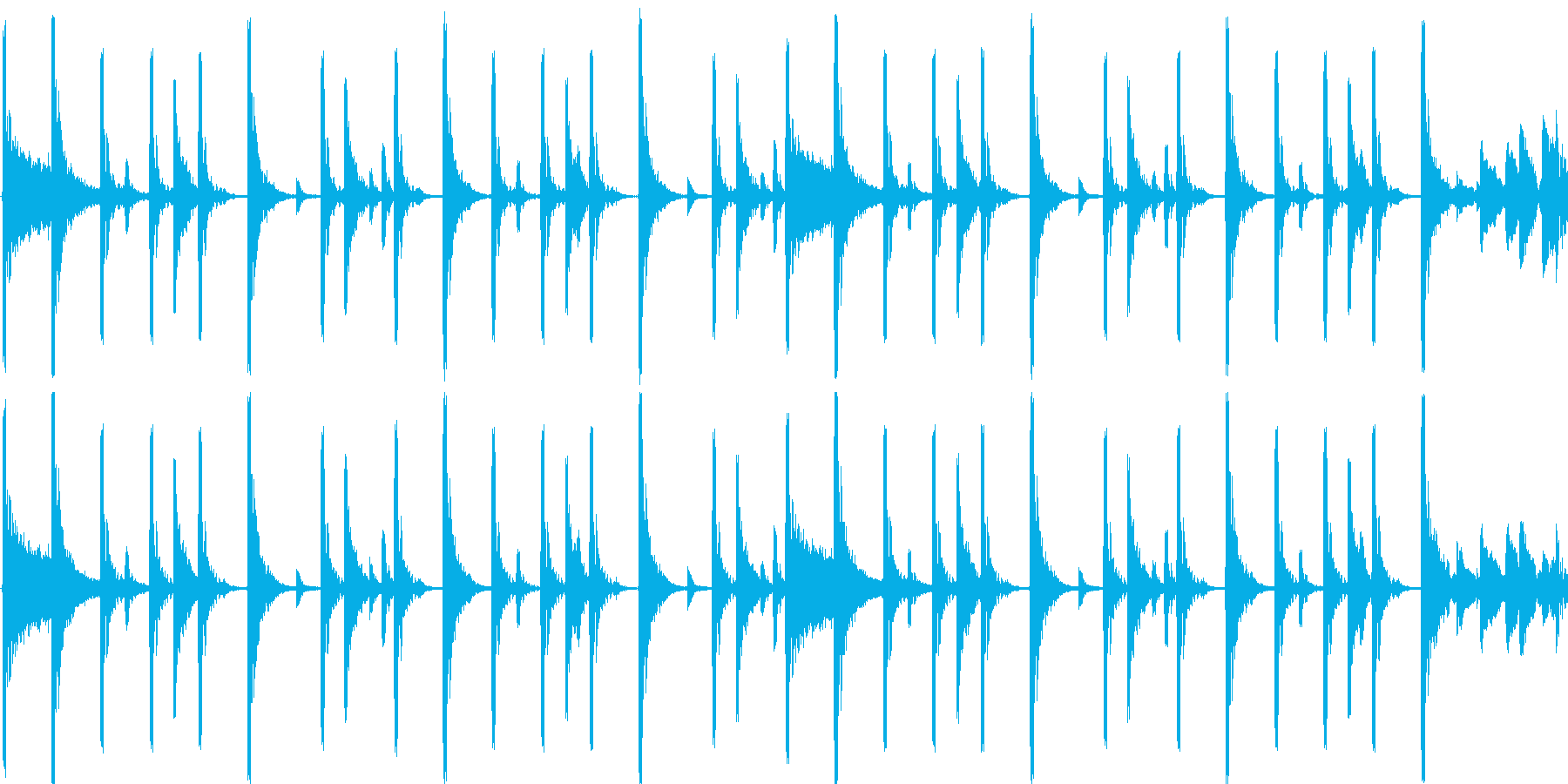 ロックのドラムをイメージした楽曲です。の再生済みの波形
