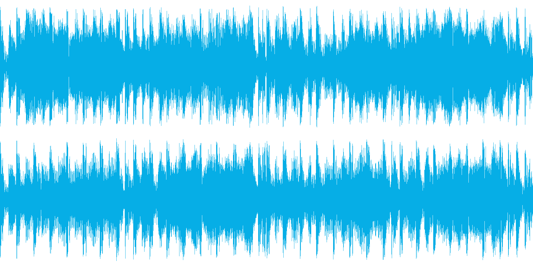 淡々としたリズムを刻む楽曲です。の再生済みの波形