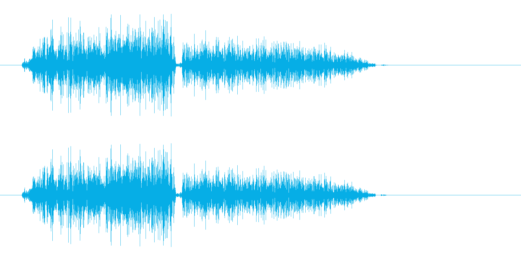 シャッター音シンプル(カシャ)の再生済みの波形