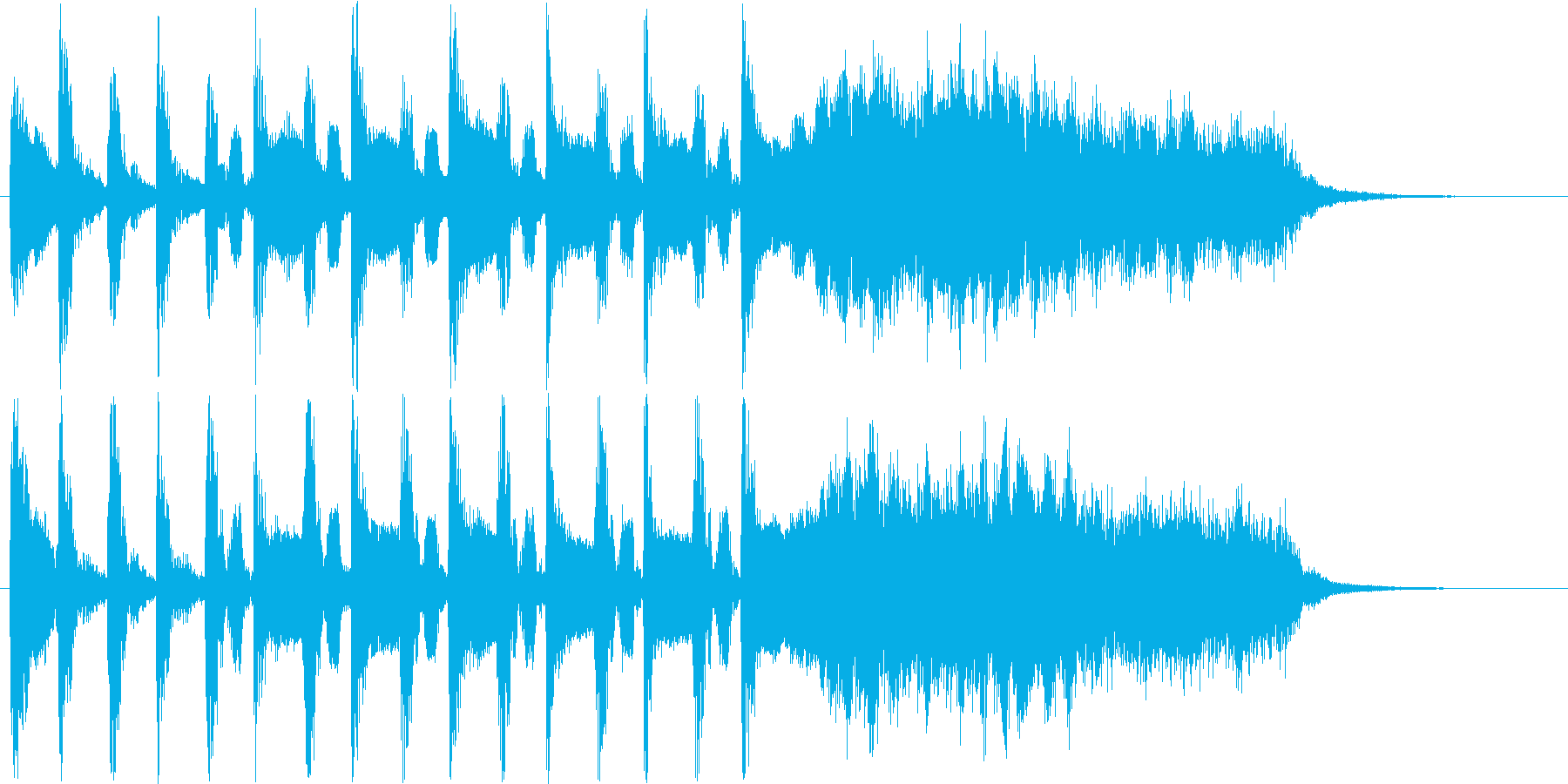 ミステリアスな音階のピアノの効果音の再生済みの波形