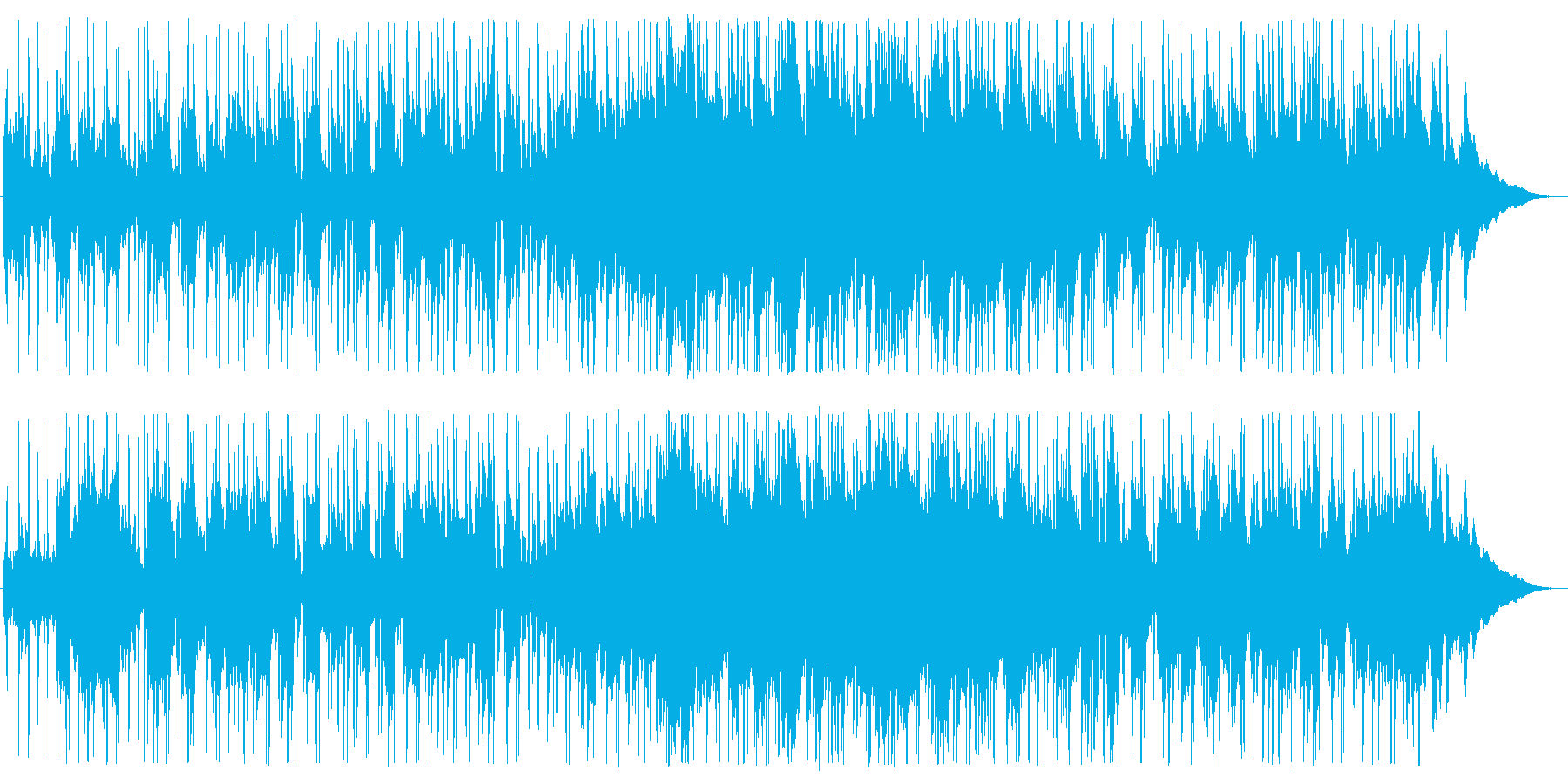 ゆったり爽やかな風に吹かれるような曲の再生済みの波形