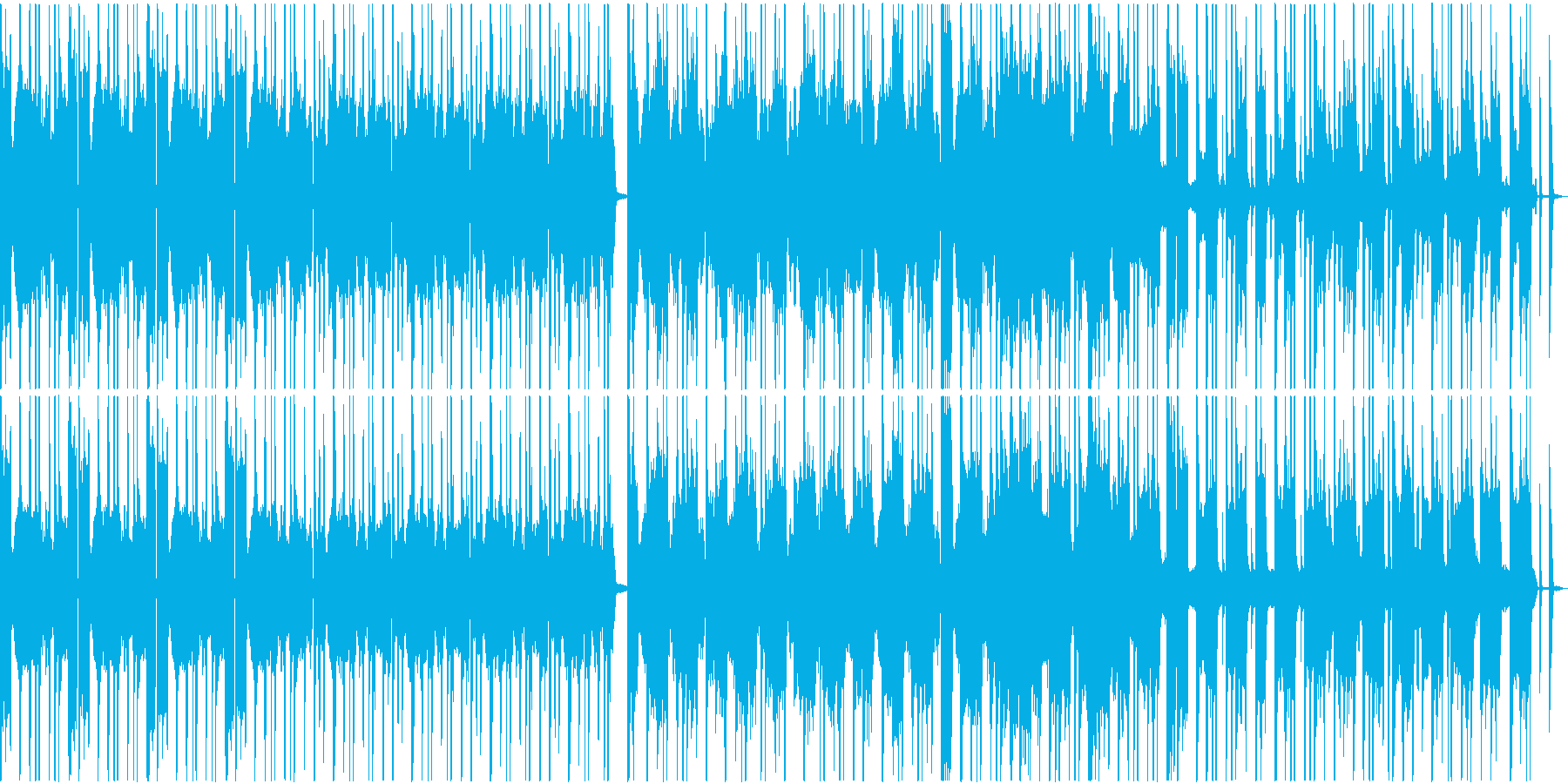 真面目なイメージの短い尺のループ楽曲の再生済みの波形
