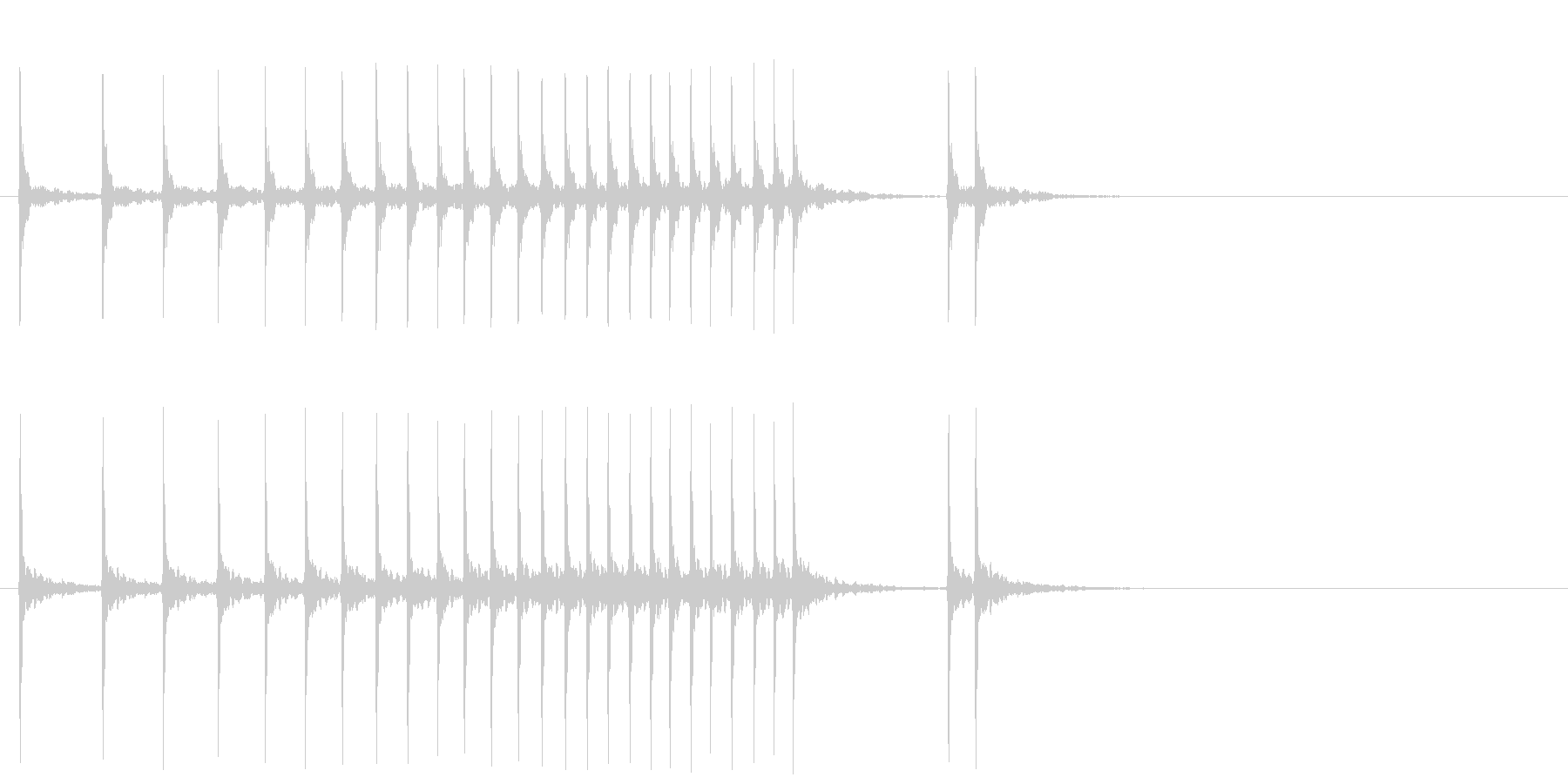幕の開ける時の和楽器の音の未再生の波形